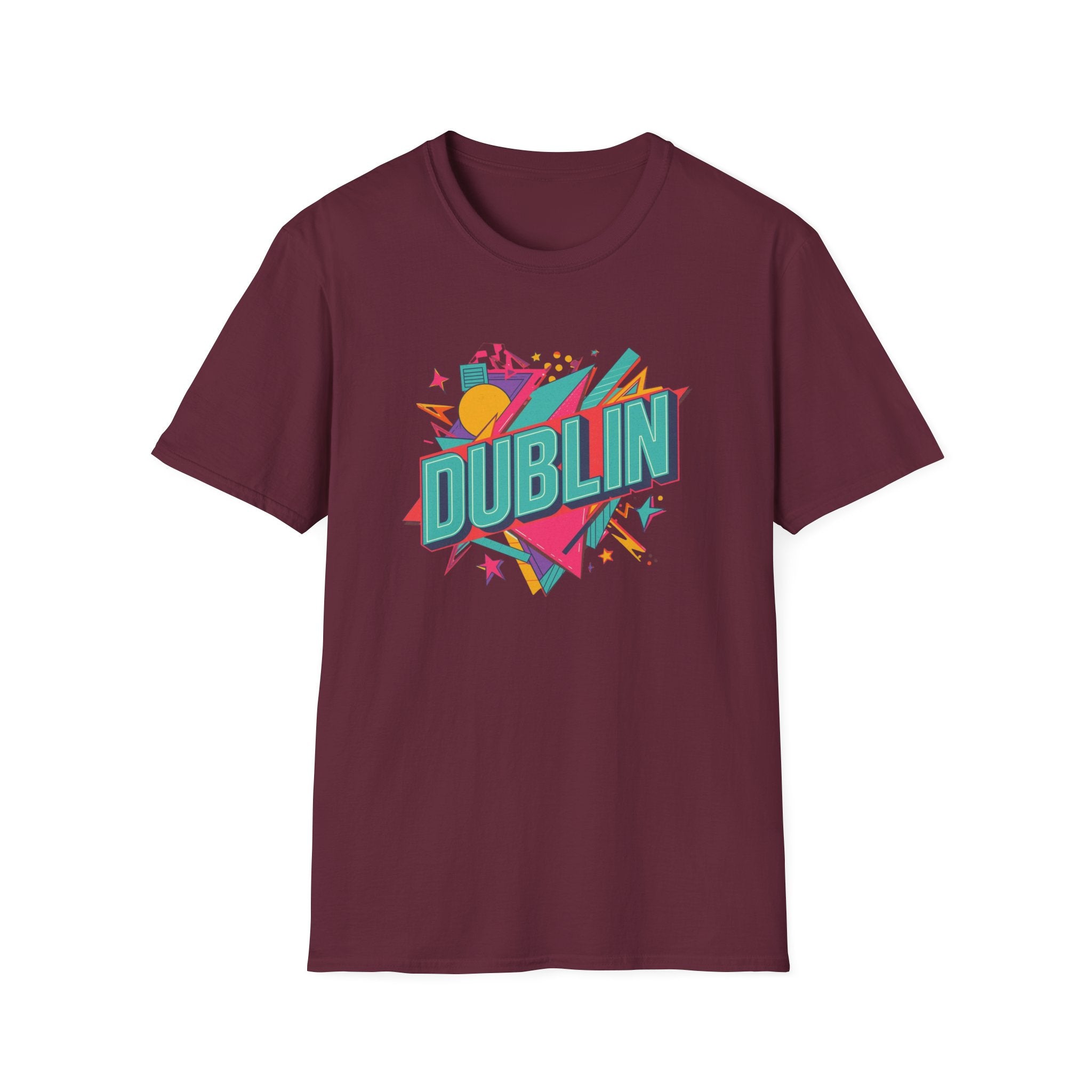 Dublin Retro Graphic T-Shirt — Bright 80s Style City Souvenir