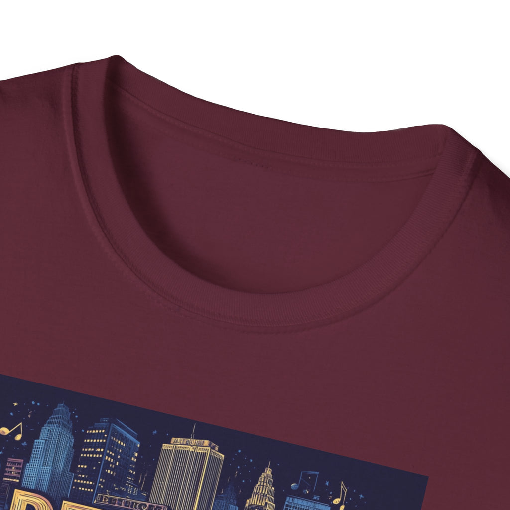 Detroit Skyline Graphic T-Shirt | Retro City Map, Motor City Typography