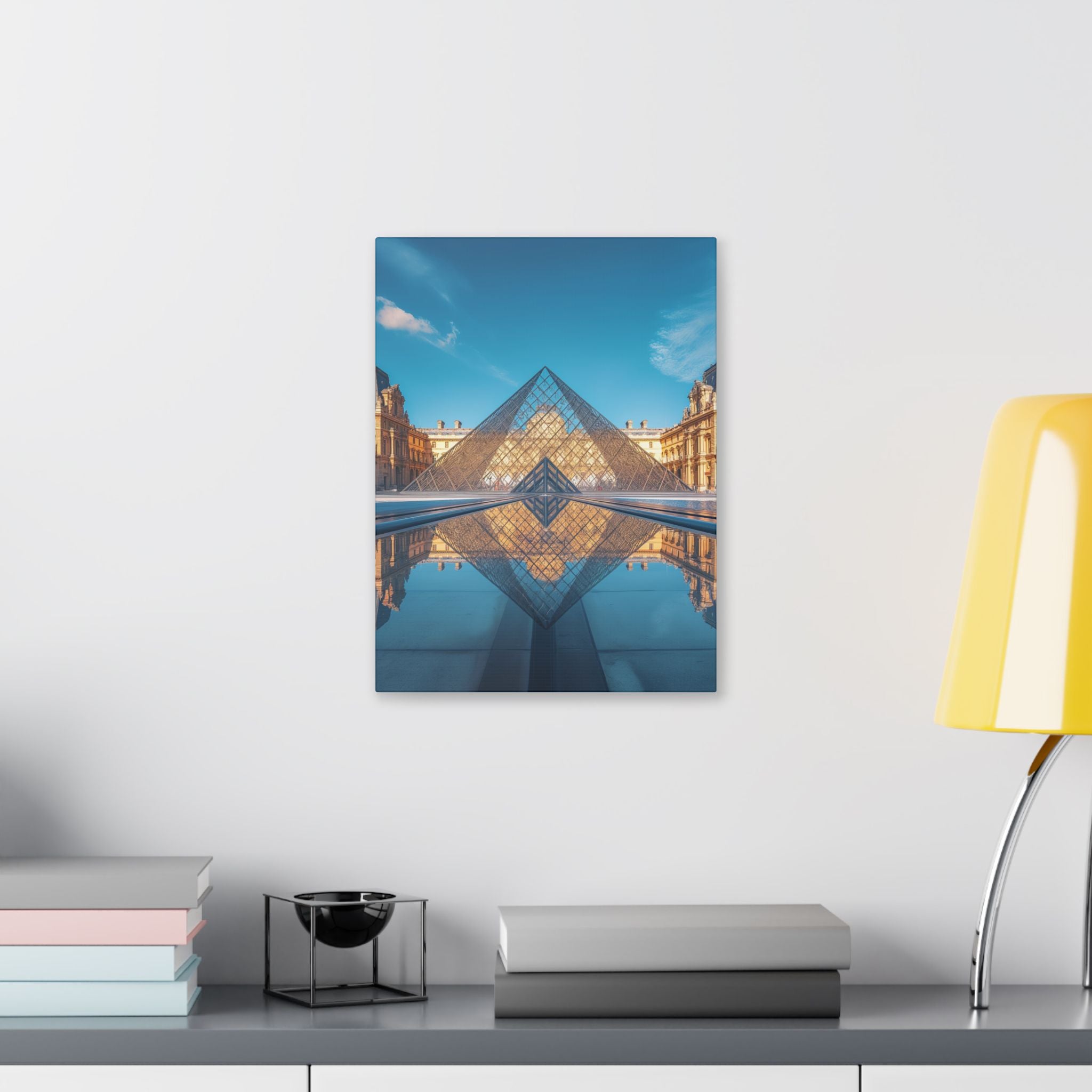 Louvre Glass Pyramid Canvas Print — Paris Travel Wall Art
