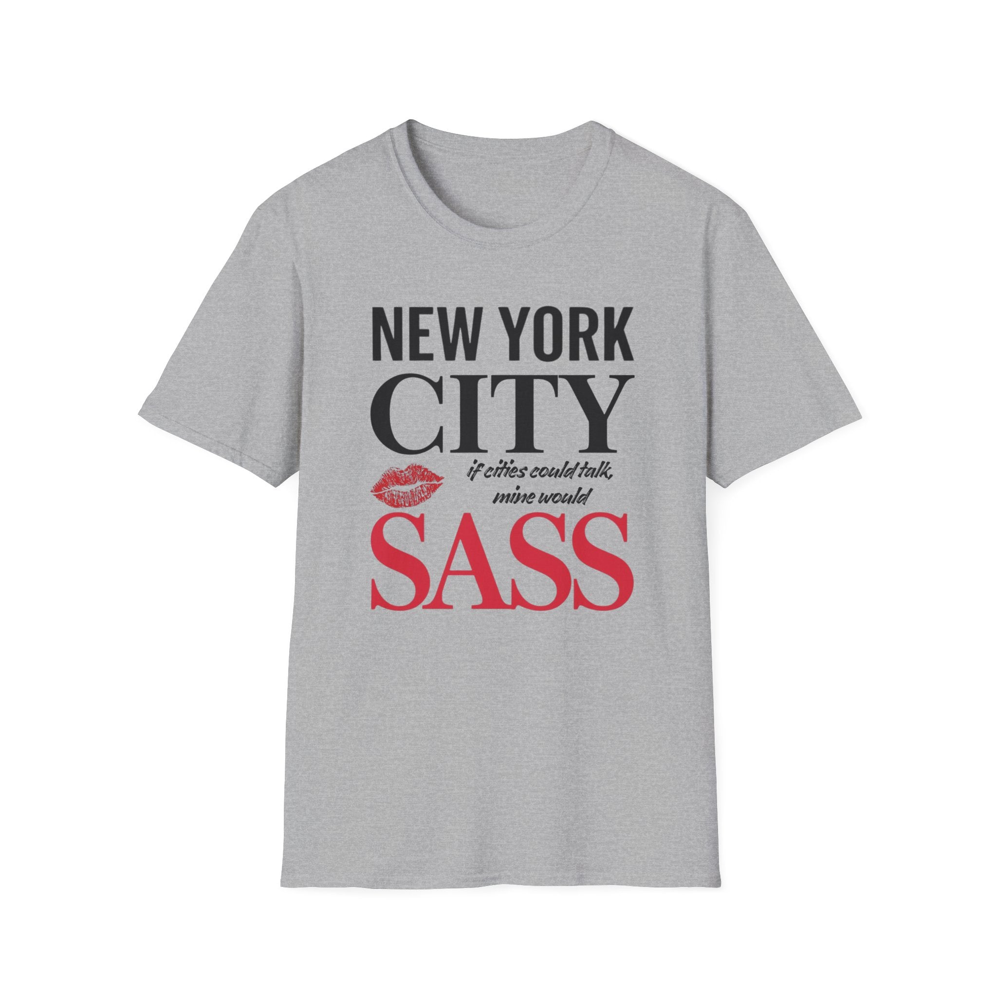New York City Sass T-Shirt — NYC Lipstick Kiss Graphic Tee