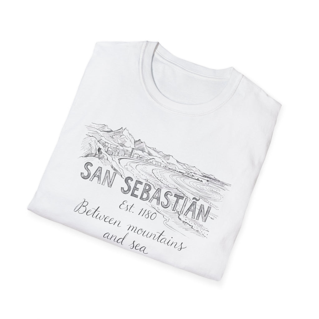 San Sebastián Scenic T-Shirt — Between Mountains and Sea Vintage Travel Tee