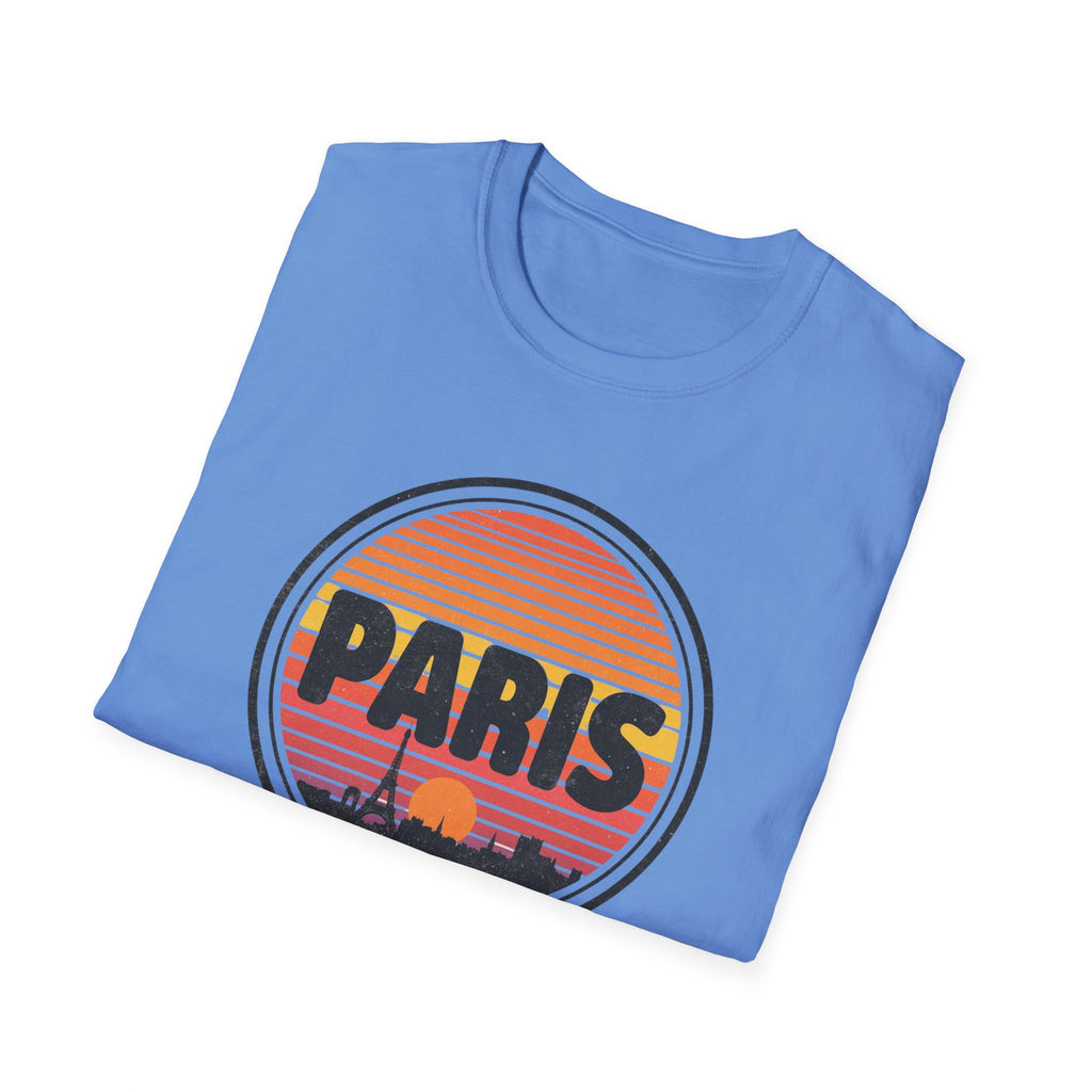 Paris Sunset T-Shirt — Retro Eiffel Tower Travel Tee