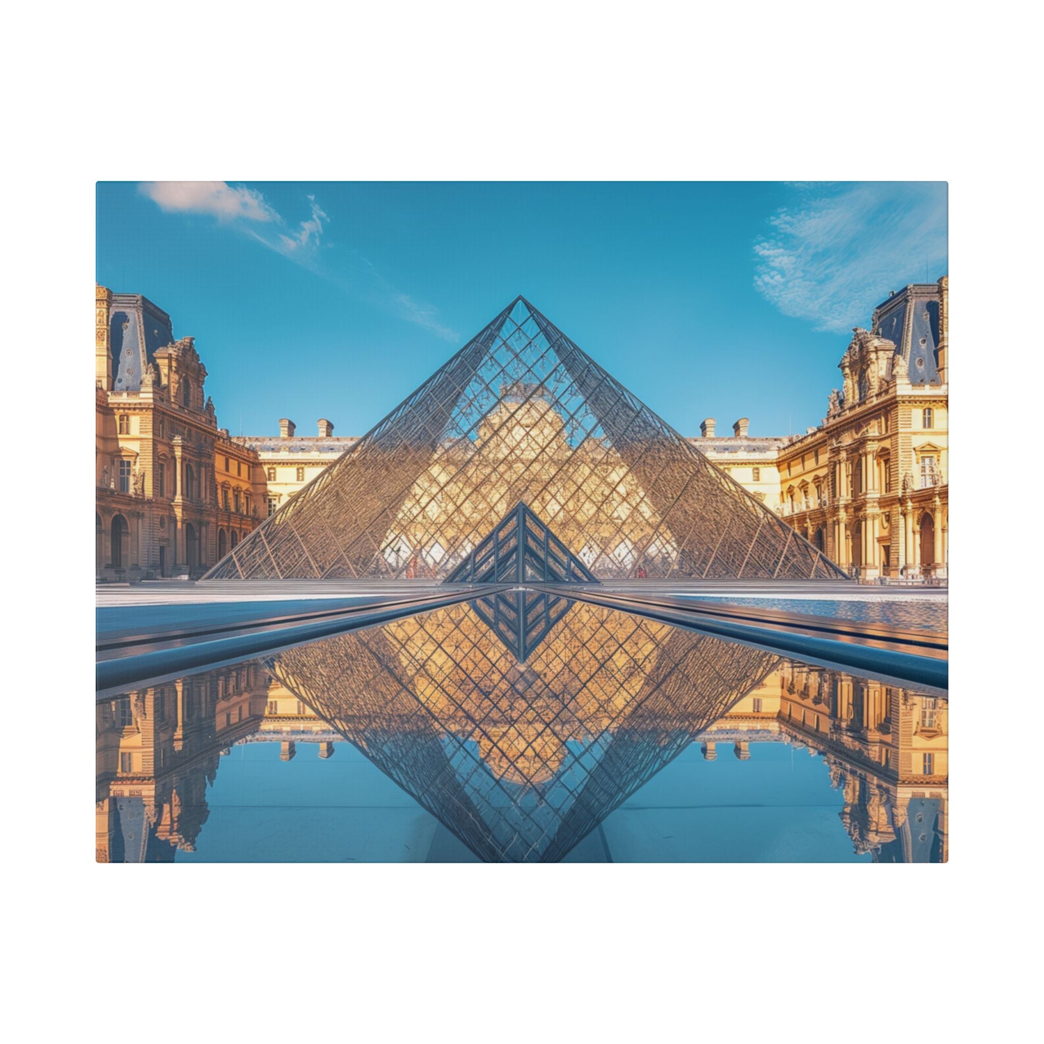 Louvre Glass Pyramid Canvas Print — Paris Travel Wall Art