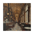 Vienna Grand Coffee House - Vintage Café Interior Stretched Canvas Wall Art