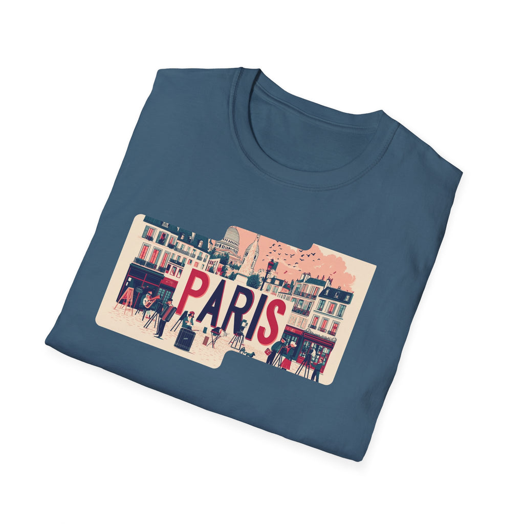Paris Cityscape T-Shirt | Vintage French Street Illustration