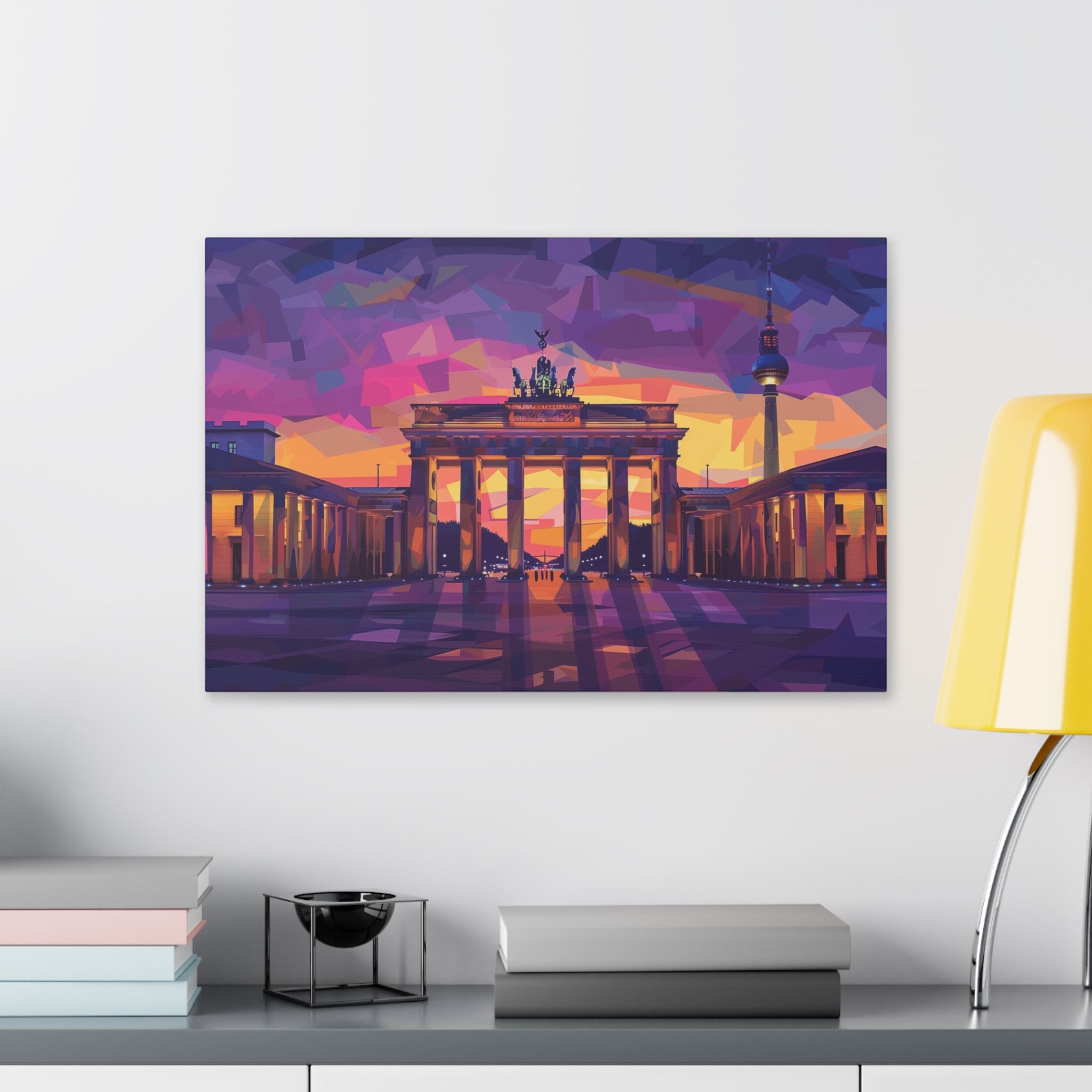 Brandenburg Gate Sunset Canvas — Colorful Berlin Landmark Wall Art
