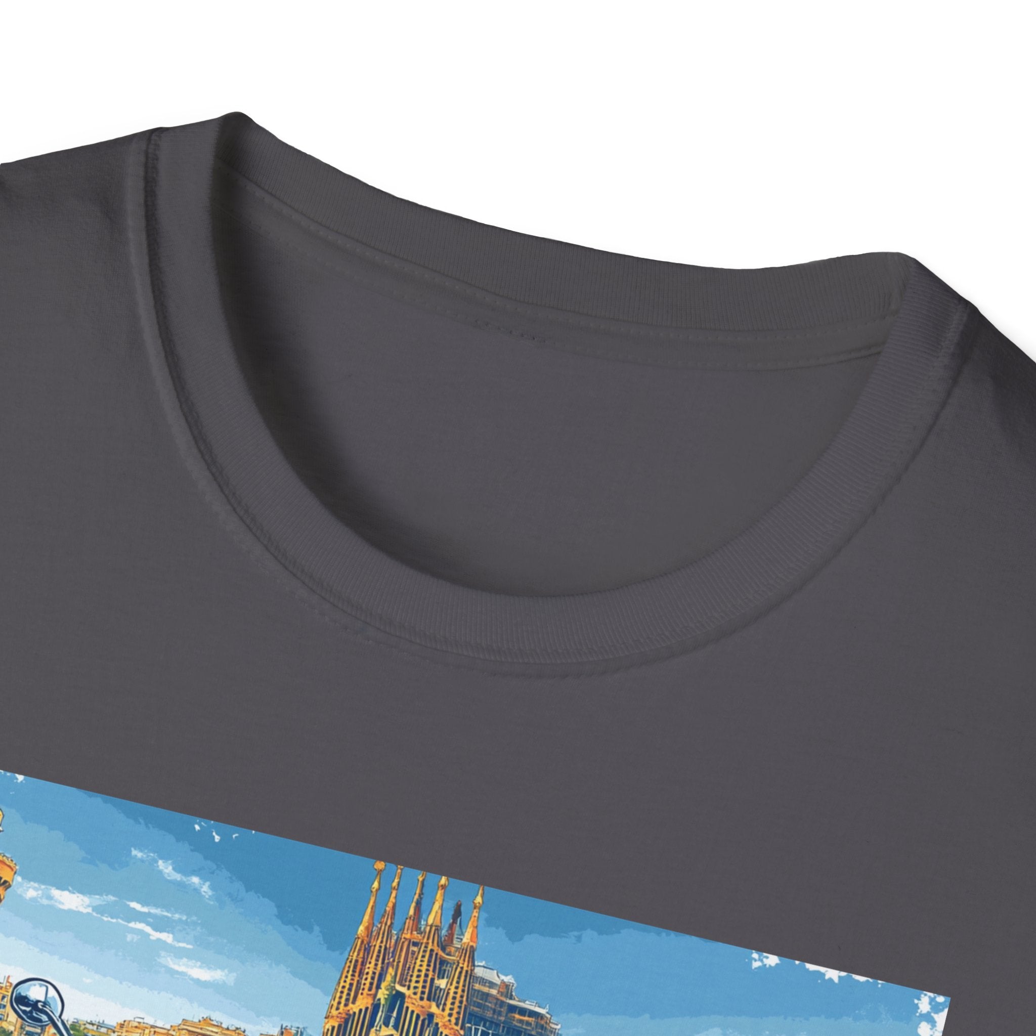 Barcelona Vintage Scooter T-Shirt | City Skyline Travel Souvenir