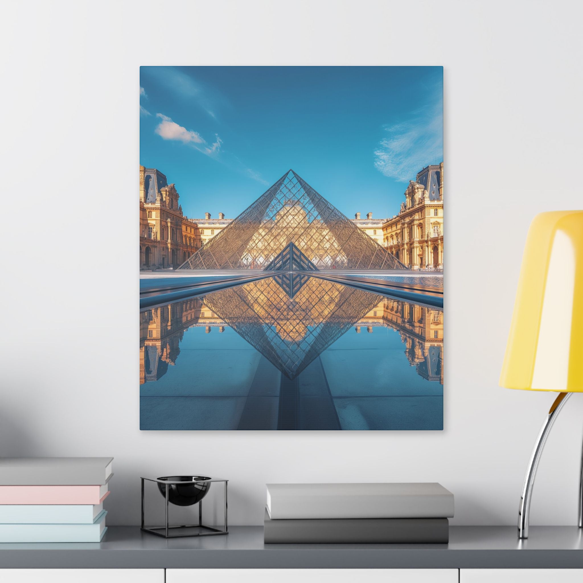 Louvre Glass Pyramid Canvas Print — Paris Travel Wall Art