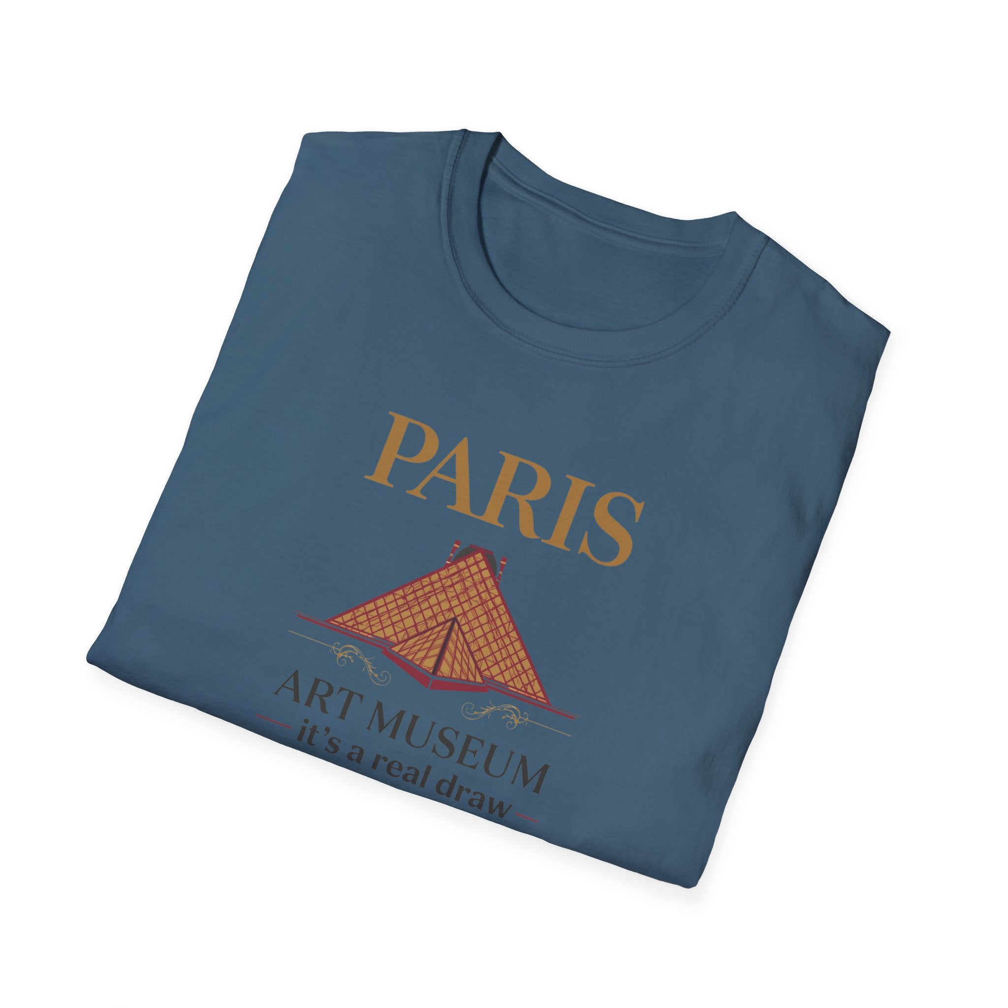 Paris Art Museum T-Shirt – 'It's a Real Draw' Louvre Pyramid Graphic Tee