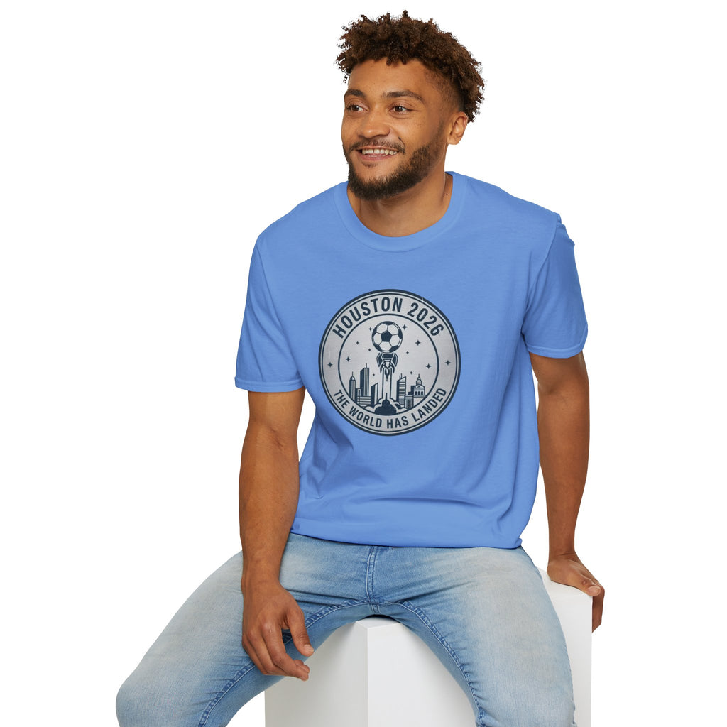 Houston 2026 Soccer Tee — "The World Has Landed" City Crest