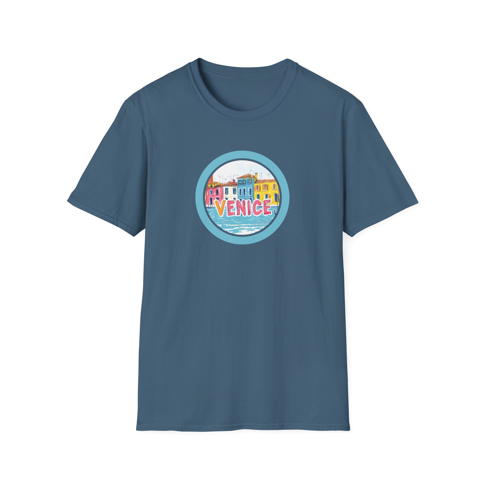 Colorful Venice Canal Illustration T-Shirt | Travel Souvenir