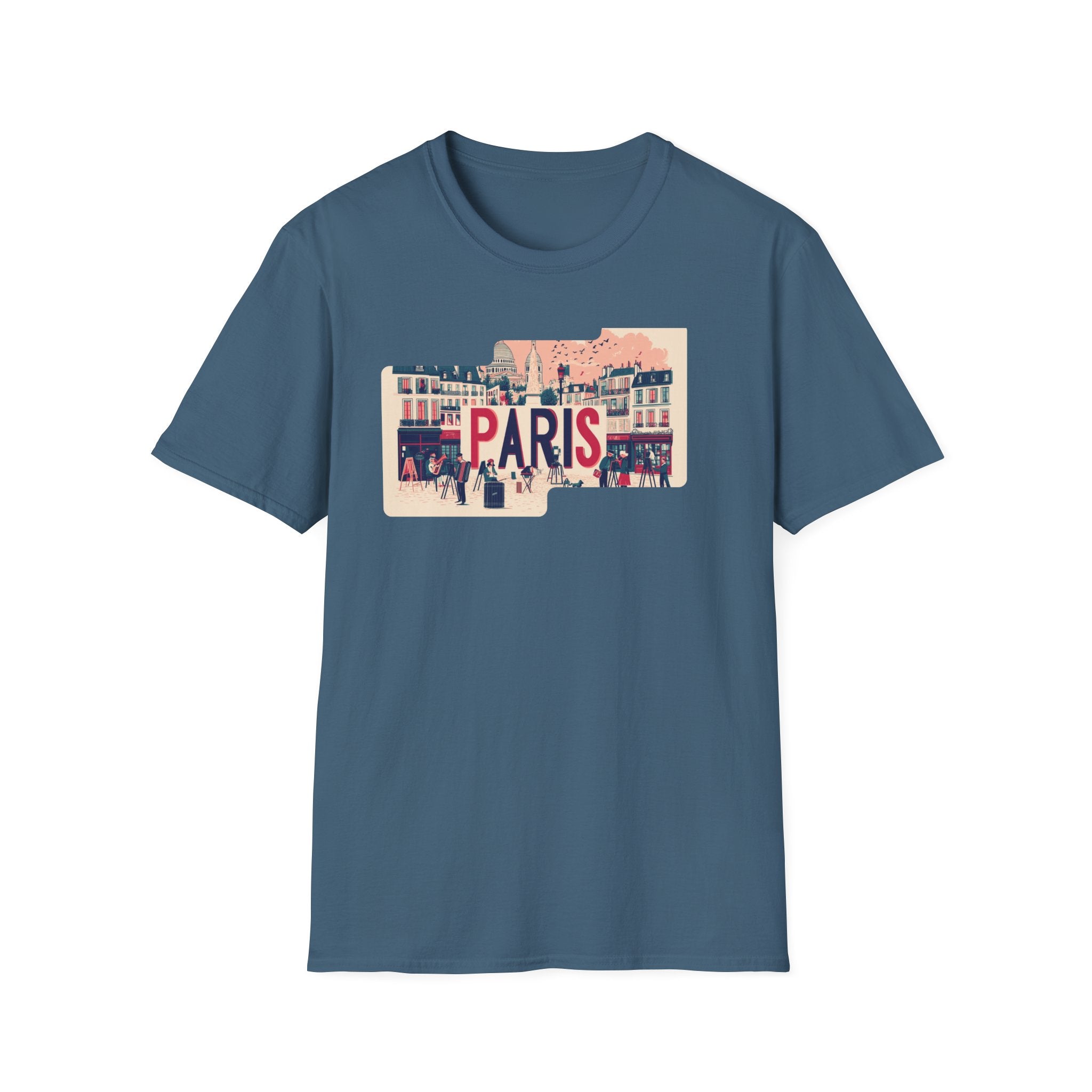 Paris Cityscape T-Shirt | Vintage French Street Illustration