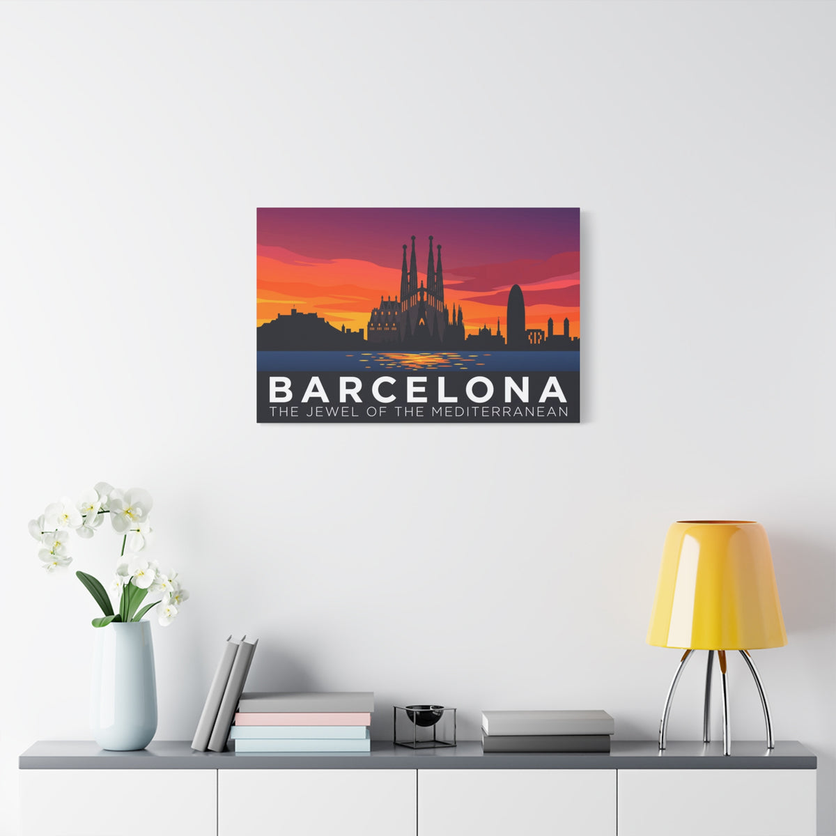 Barcelona Sunset Canvas Print — The Jewel of the Mediterranean