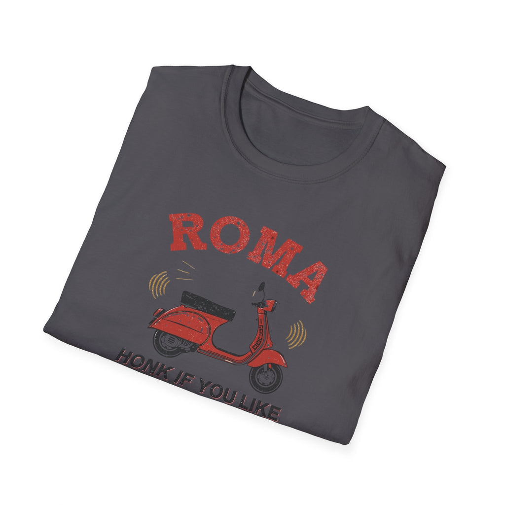 Roma Scooter T‑Shirt — "Honk If You Like Silence" Vintage Vespa Tee