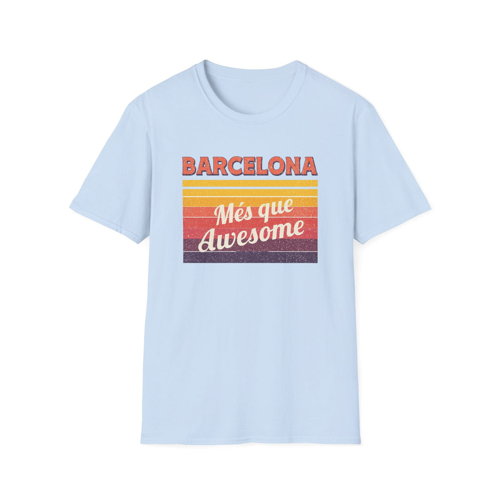 Barcelona "Més que Awesome" Retro Stripe T-Shirt