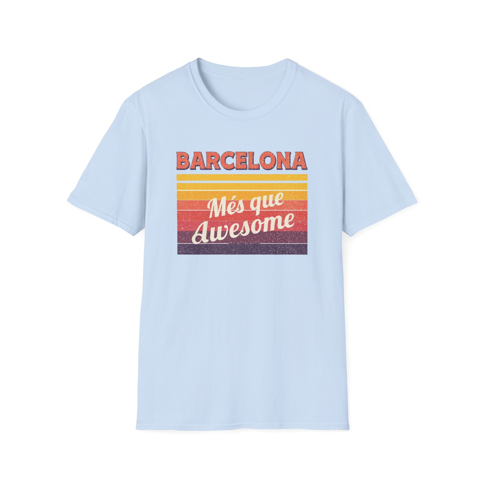 Barcelona "Més que Awesome" Retro Stripe T-Shirt