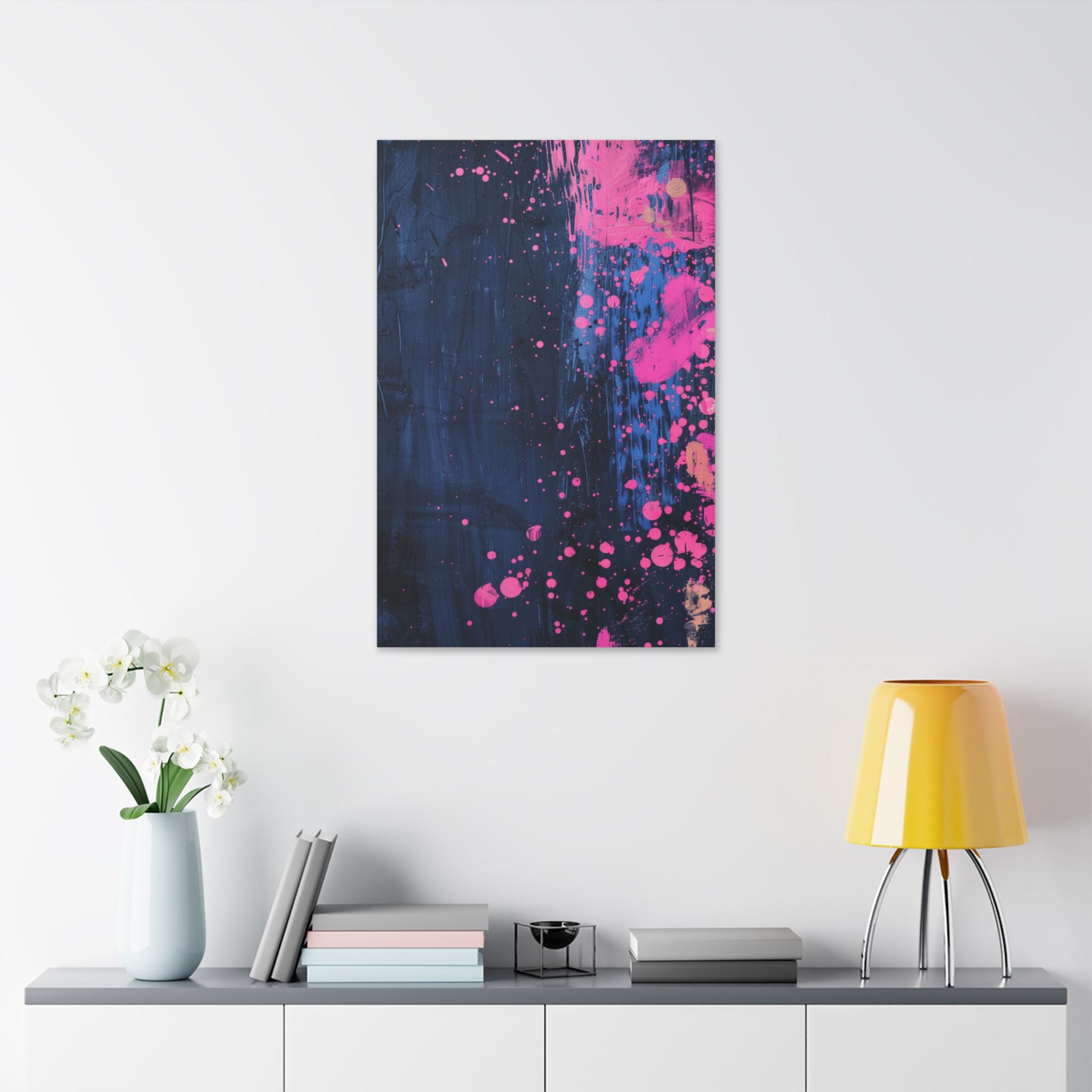 Abstract Neon Splash Canvas - Colour field painting inspired by Tokyo and Japanese artistic heritage