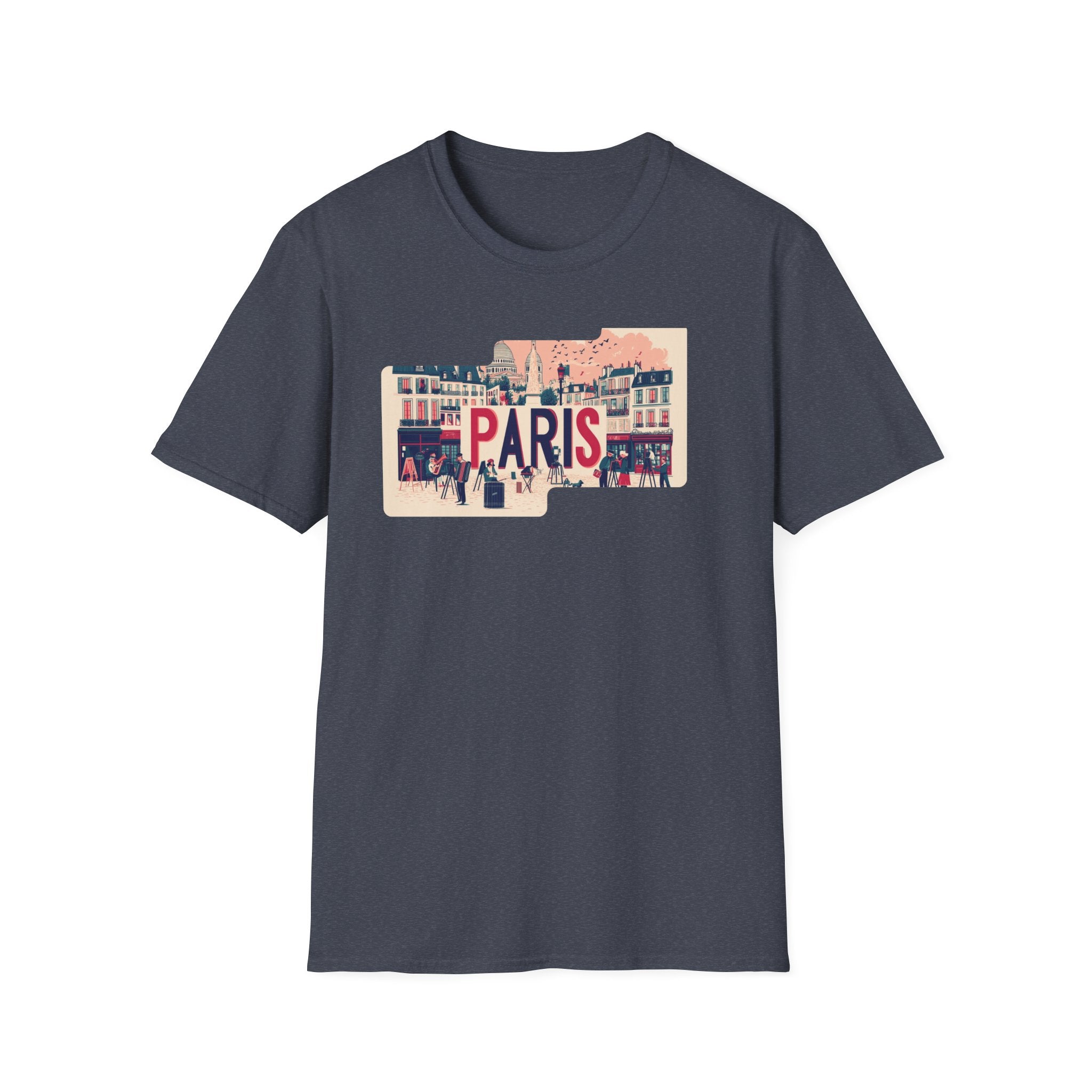Paris Cityscape T-Shirt | Vintage French Street Illustration