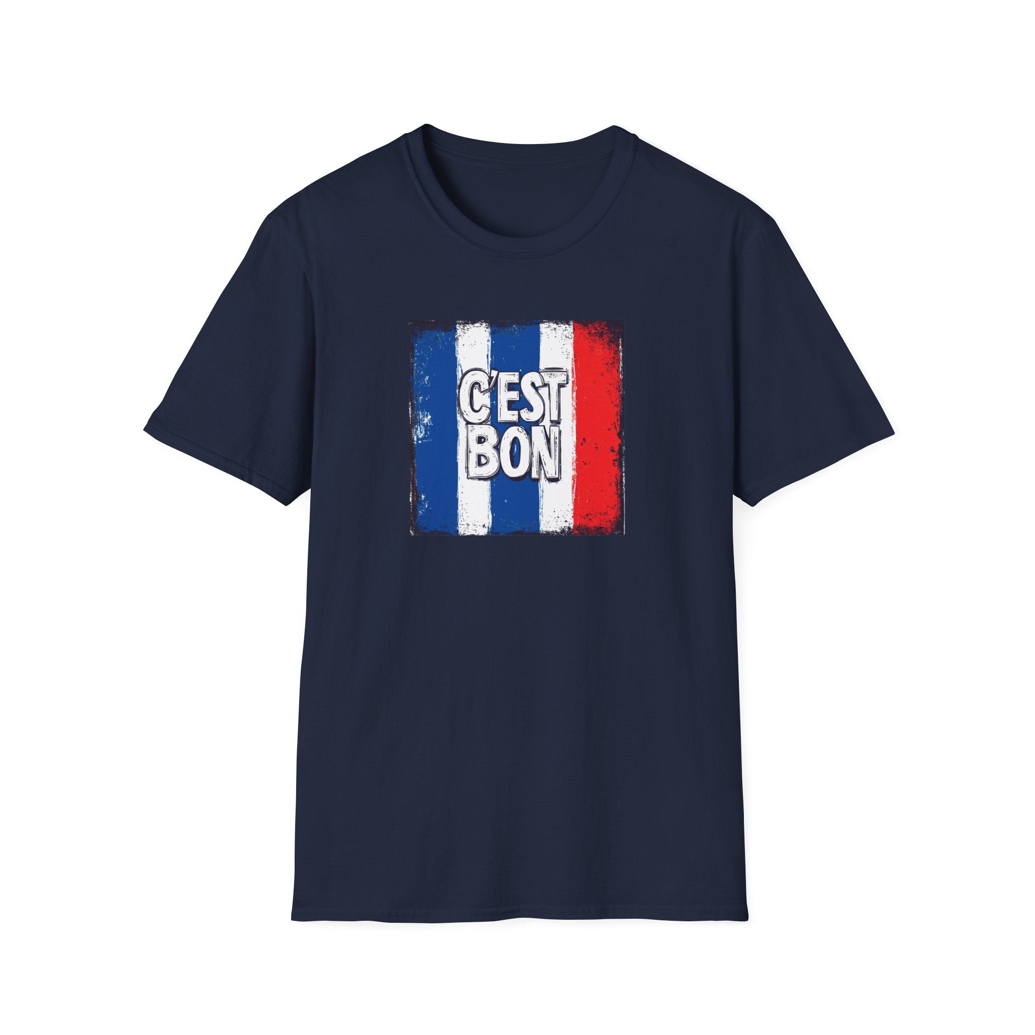 Cest Bon T-Shirt | French Flag Graphic, Vintage Tricolor Design