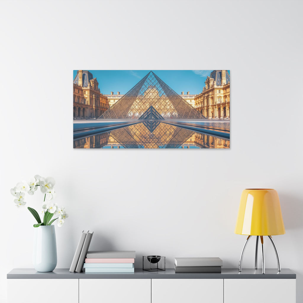Louvre Glass Pyramid Canvas Print — Paris Travel Wall Art