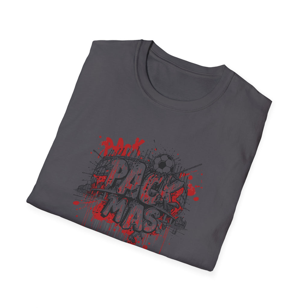 Pack Mas T-Shirt | Skull Mask Illustration, Horror Dripping Text