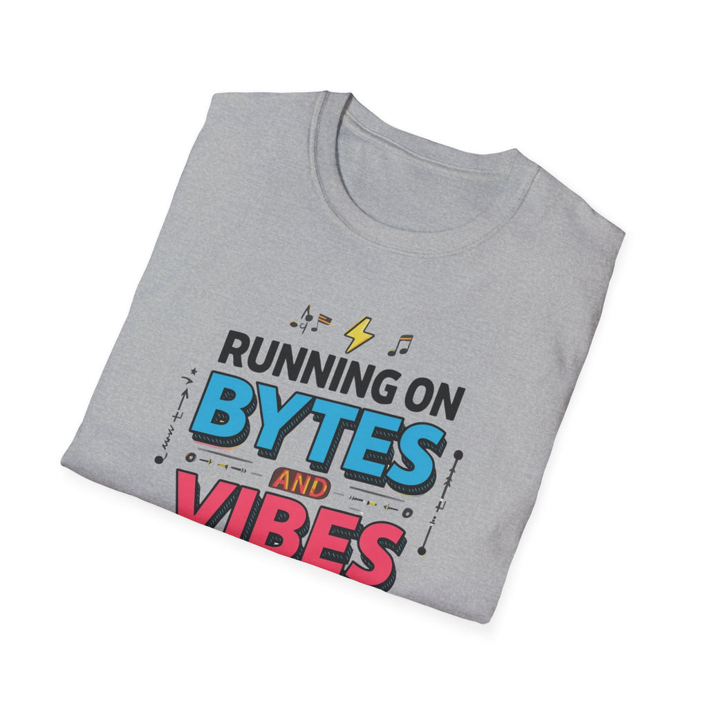 Running on Bytes and Vibes T-Shirt — Retro Tech Austin Graphic Tee