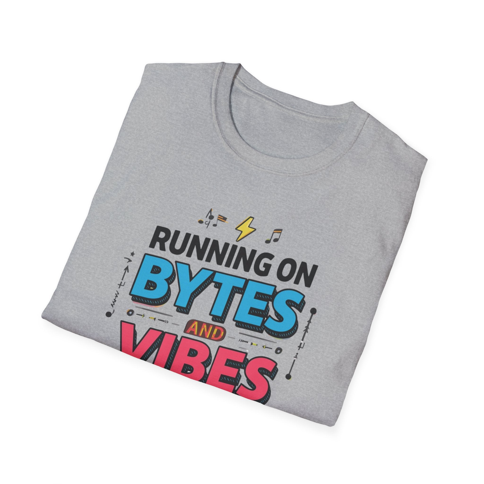 Running on Bytes and Vibes T-Shirt — Retro Tech Austin Graphic Tee