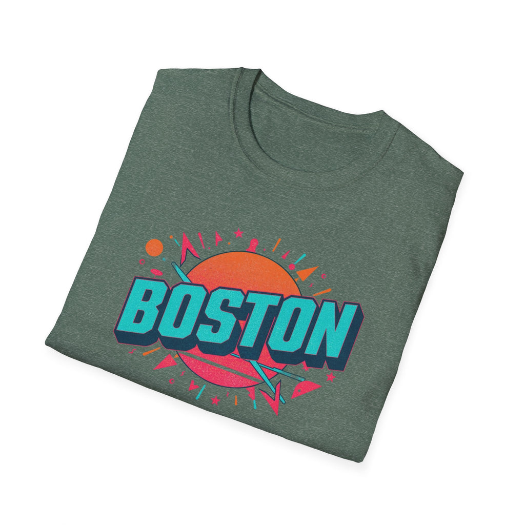 Boston Retro Sunset T-Shirt — Colorful City Graphic Tee