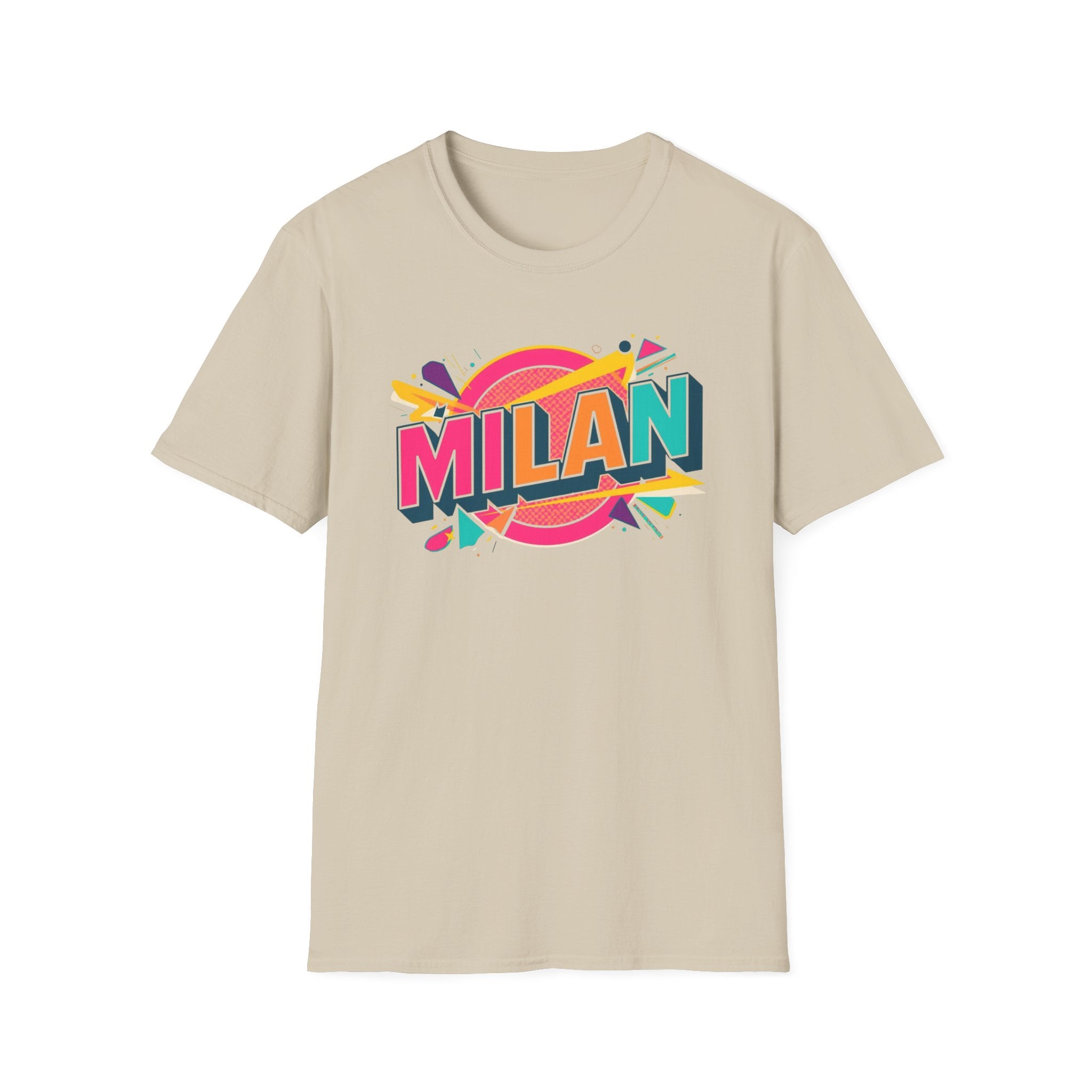 Milan Retro Pop Graphic T-Shirt — Colorful City Name Tee