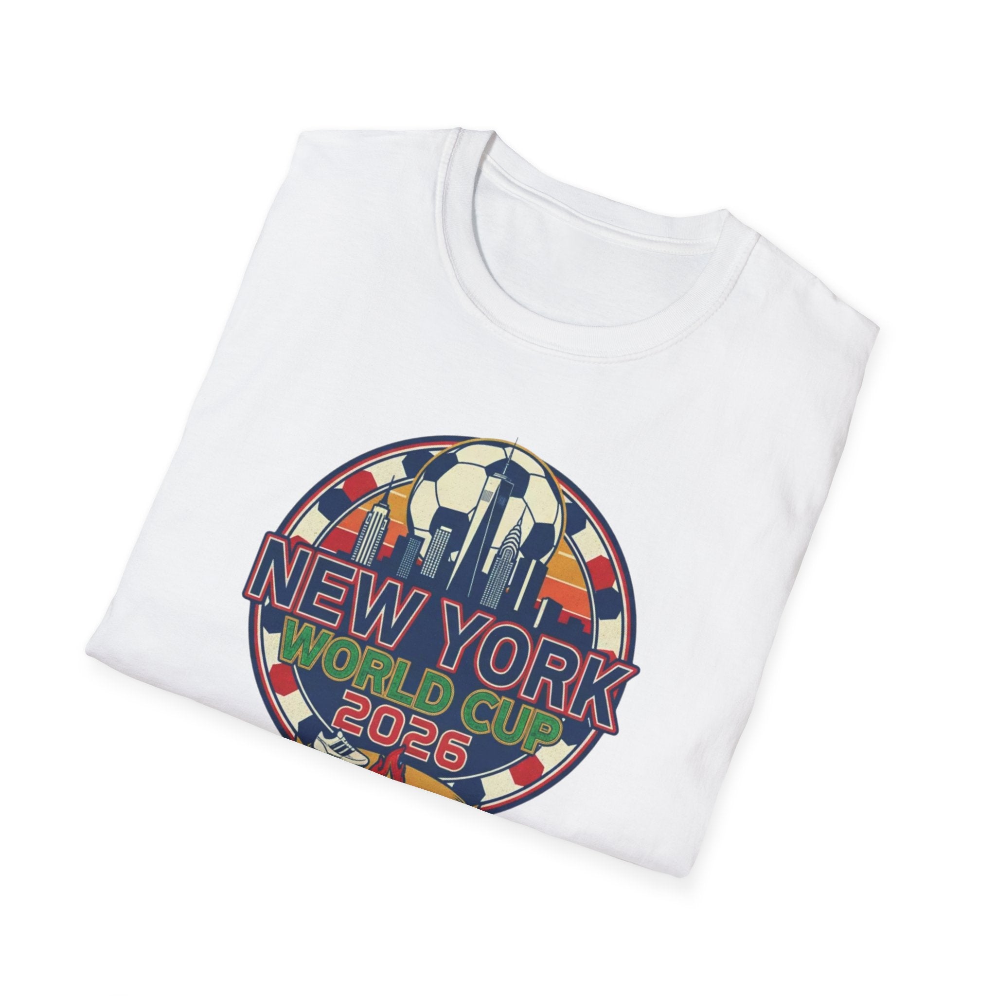 New York World Cup 2026 T-Shirt — Retro City Skyline Soccer Tee