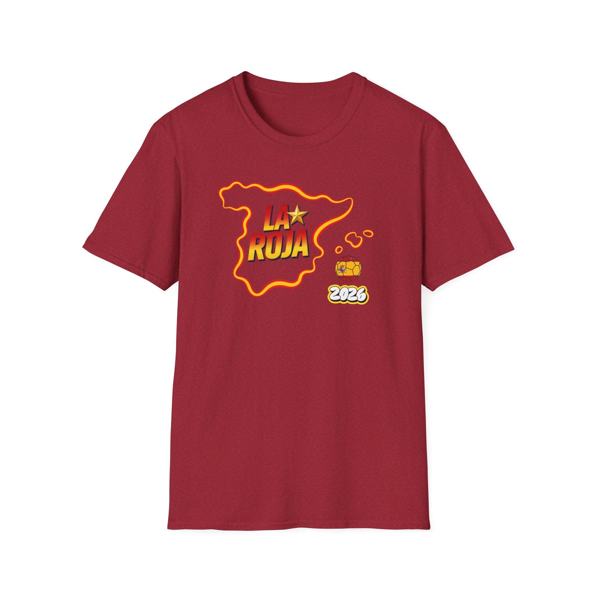 La Roja Spain Map T‑Shirt – 2026 Football World Cup Fan Tee