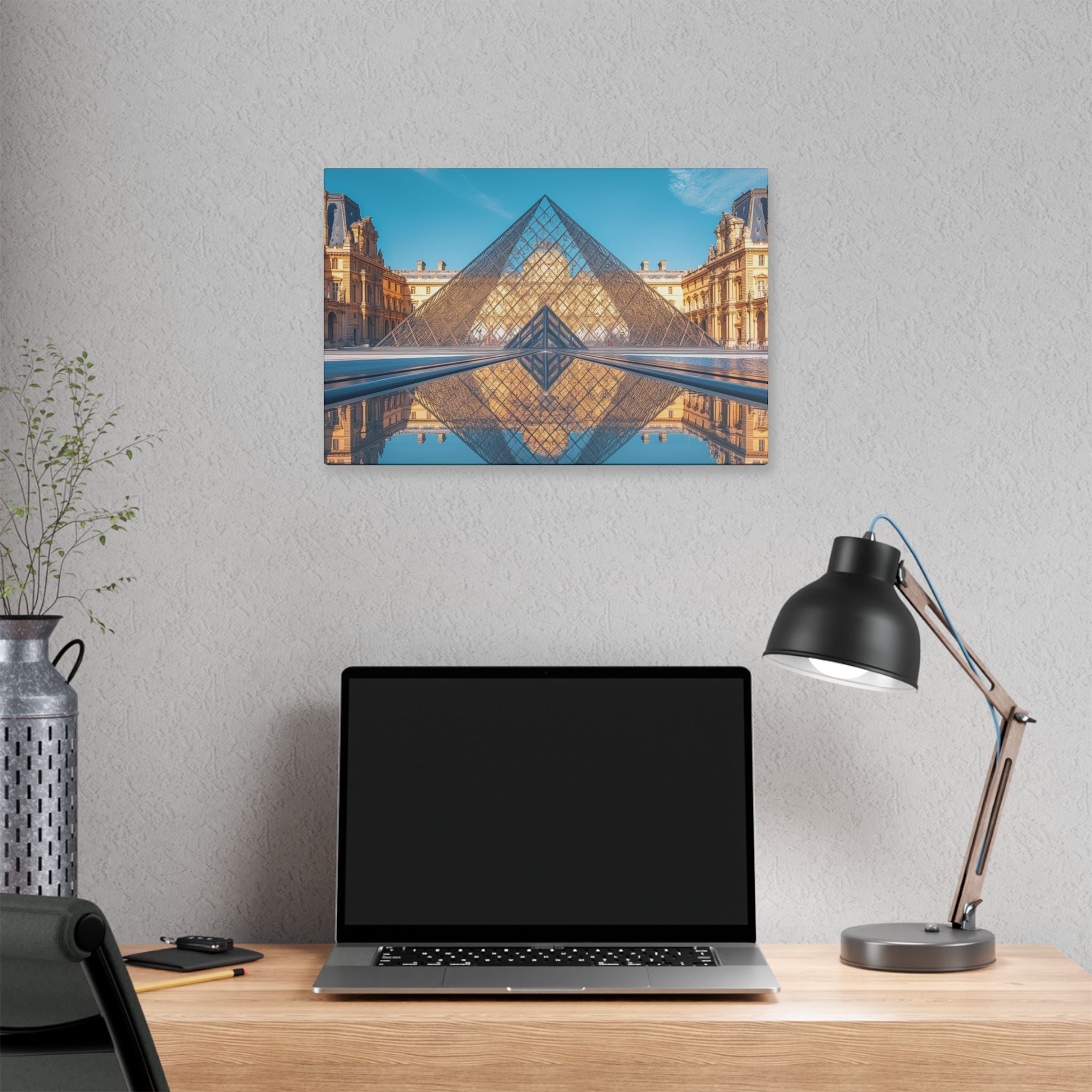 Louvre Glass Pyramid Canvas Print — Paris Travel Wall Art