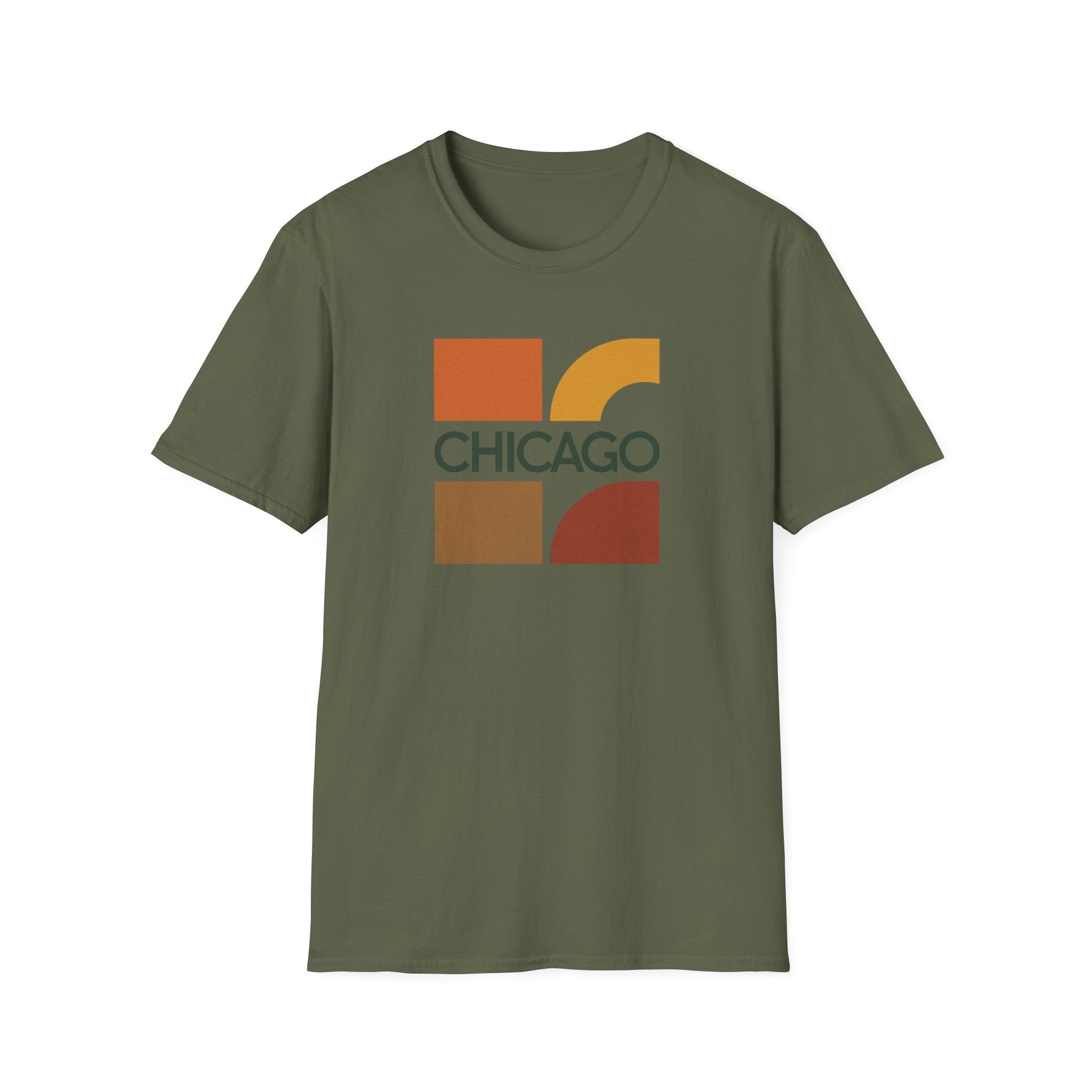 Retro Chicago Square Logo T-Shirt | Mid-Century City Design