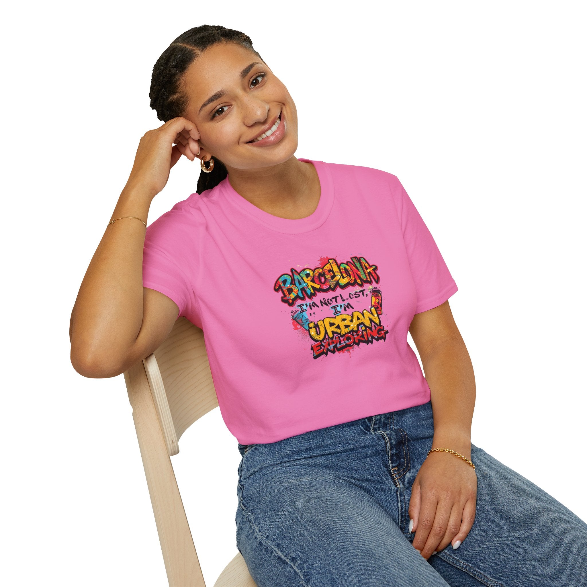 Barcelona Urban Graffiti T‑Shirt – Colorful Street Art Travel Tee