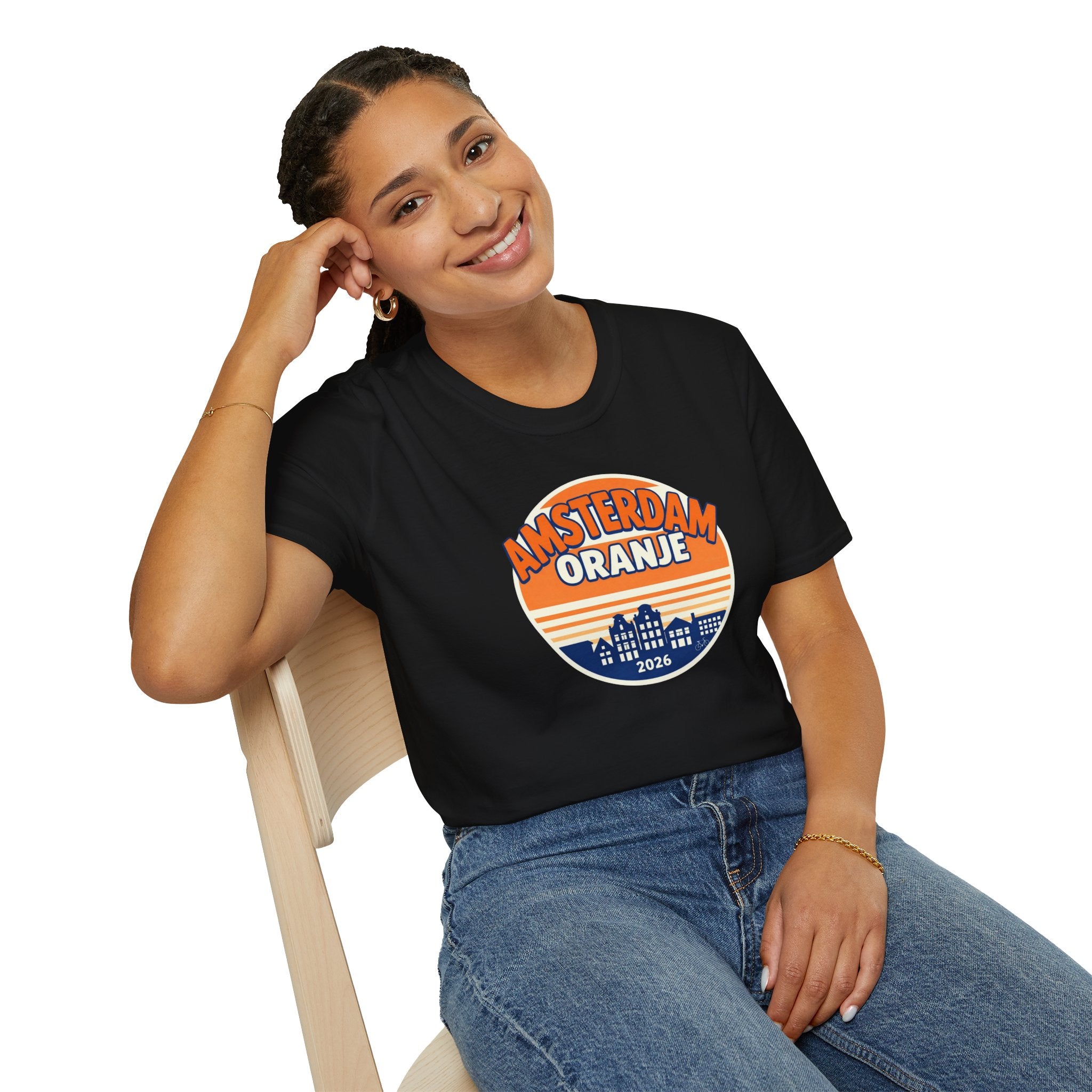 Amsterdam Oranje Vintage Skyline T-Shirt — 2026 Dutch Pride Tee
