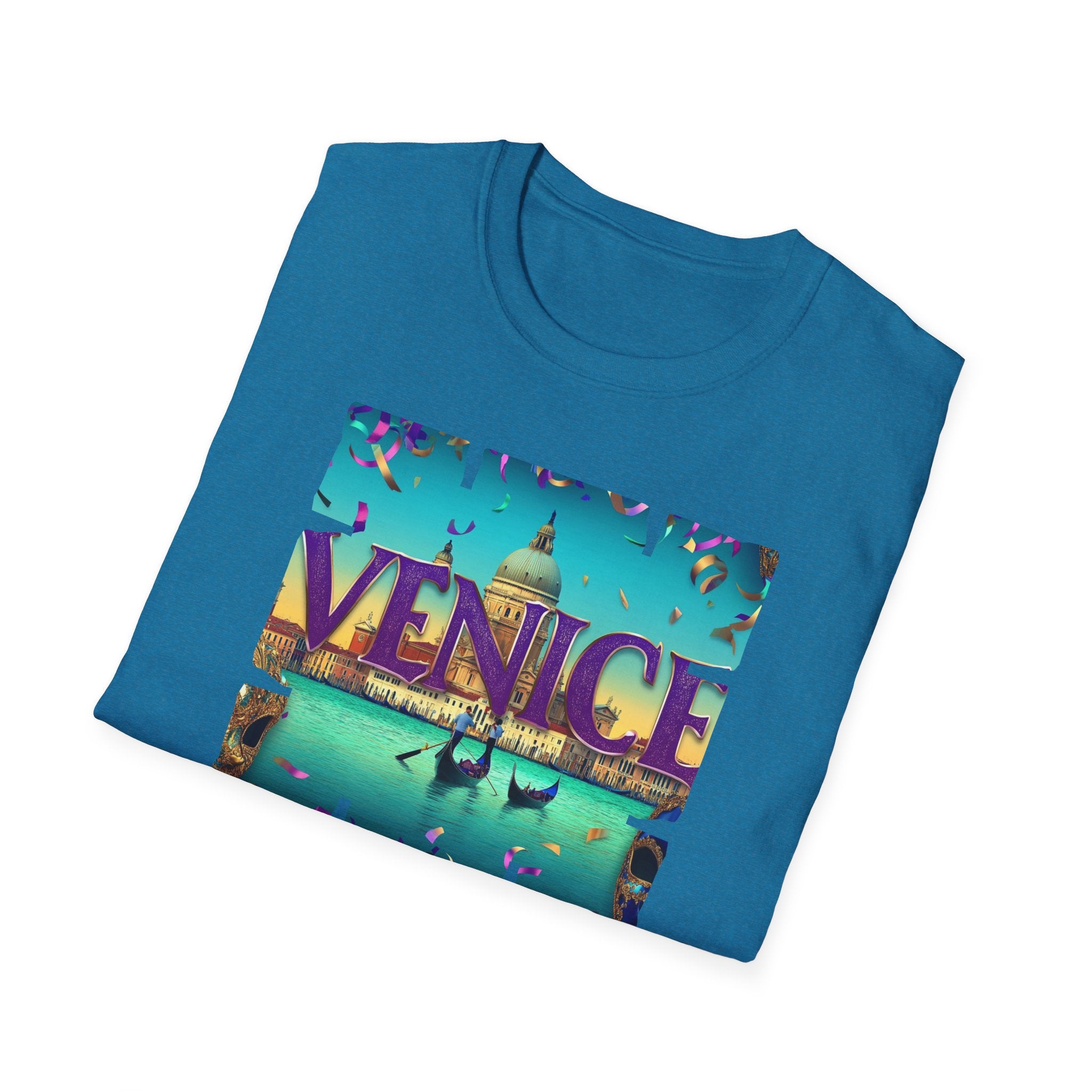 Venice Retro Travel Poster T-Shirt | Italian Canal Gondola Design