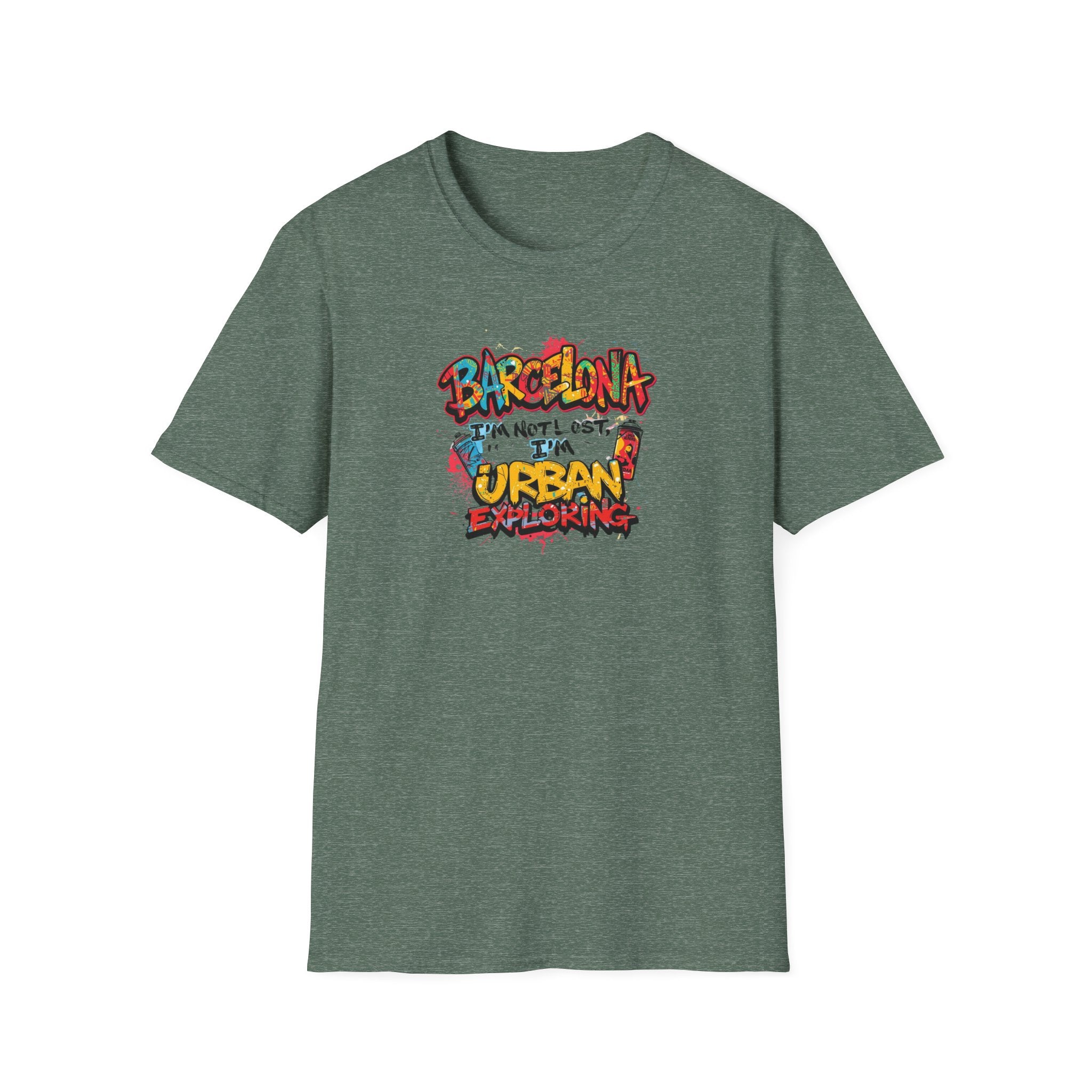 Barcelona Urban Graffiti T‑Shirt – Colorful Street Art Travel Tee