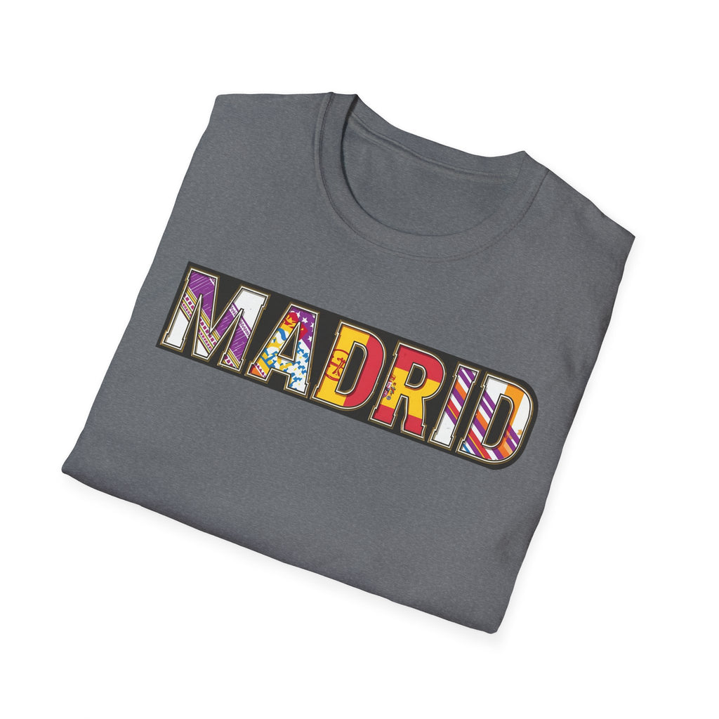 Madrid Colorful Lettering T-Shirt | City Typography Travel Shirt