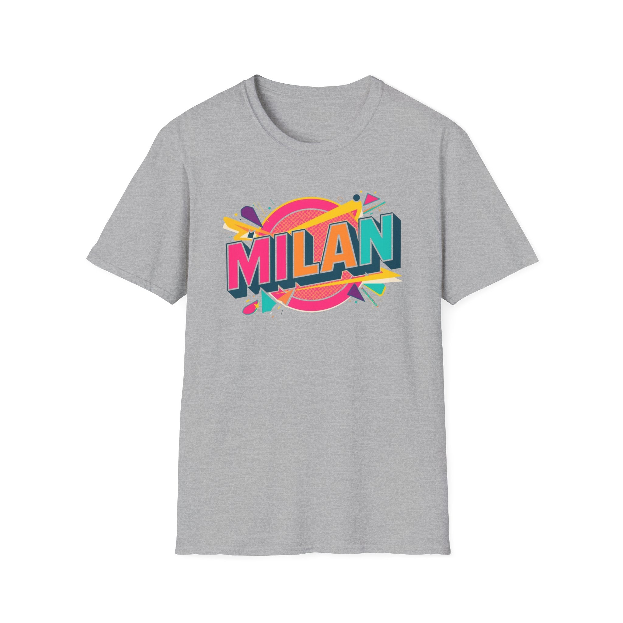 Milan Retro Pop Graphic T-Shirt — Colorful City Name Tee