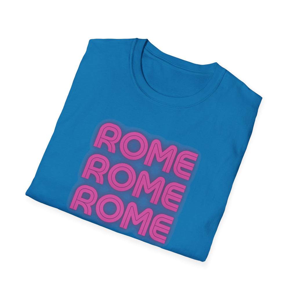Rome Rome Rome T-Shirt | Pink Retro Text Tee