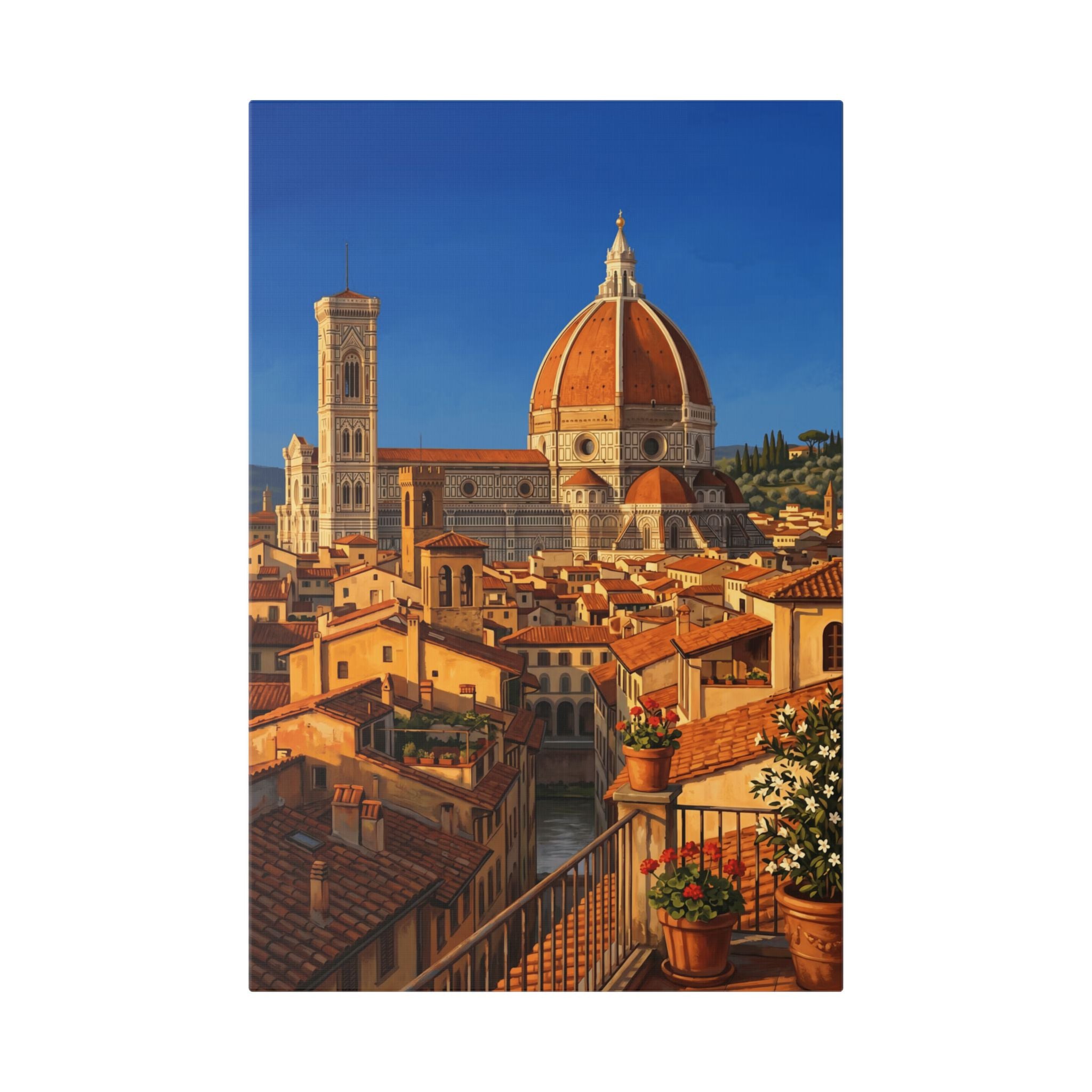 Florence Cathedral Stretched Canvas — Tuscan Cityscape Wall Art