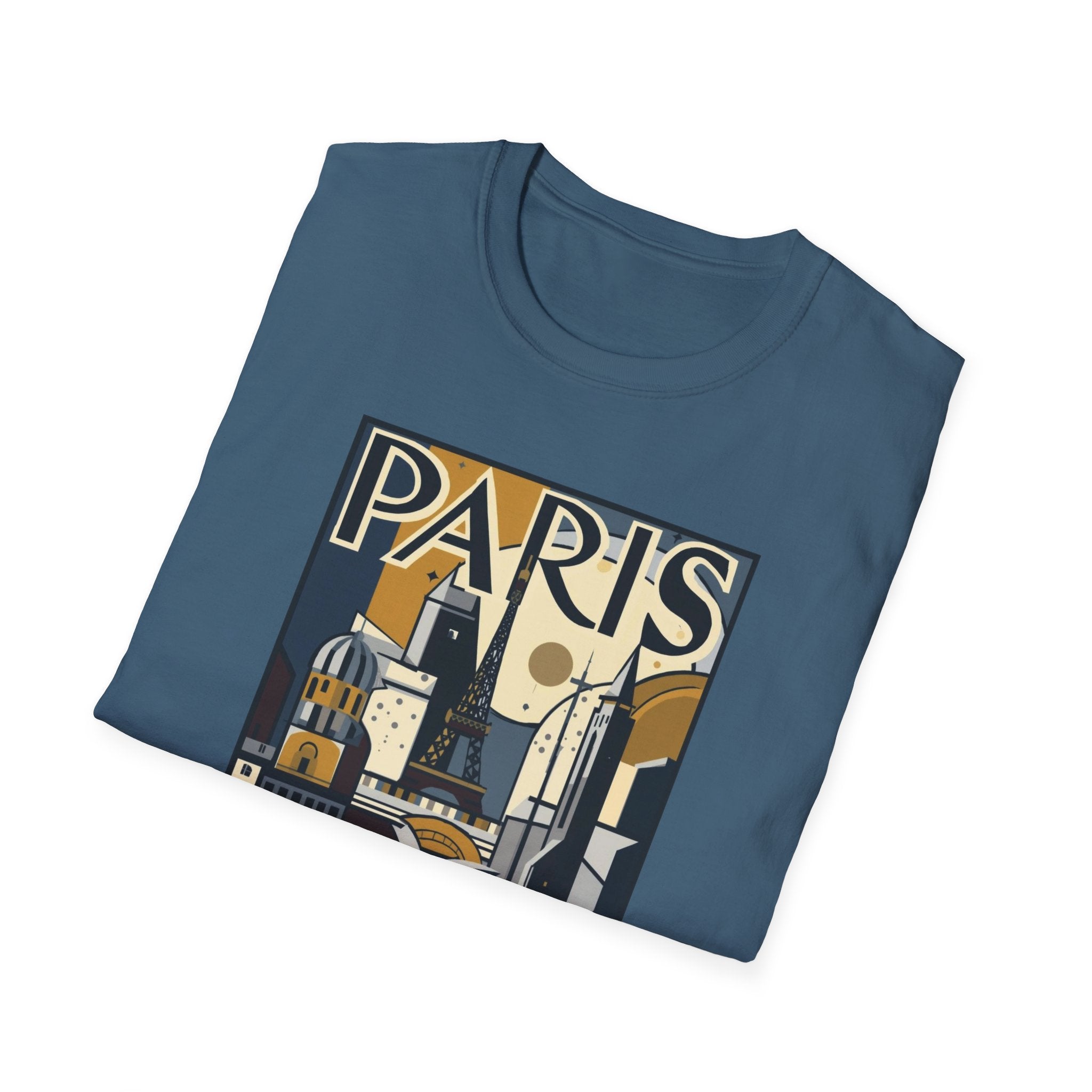 Paris Travel Poster T-Shirt — Retro Art Deco Cityscape Tee