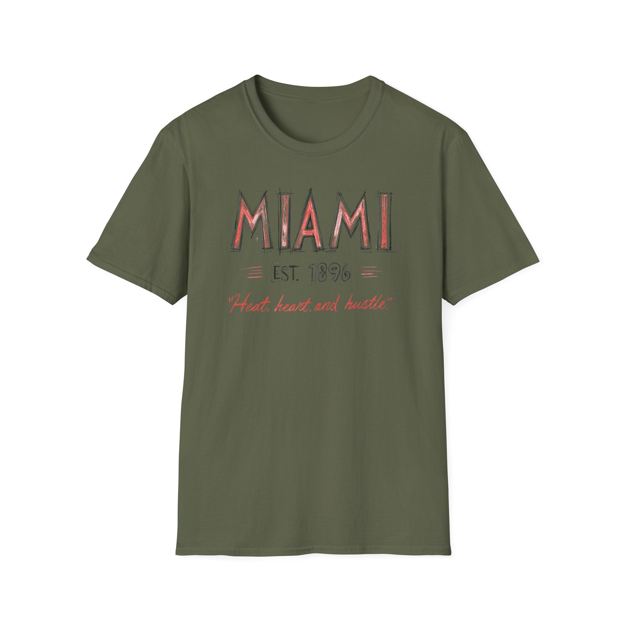 Miami Est. 1896 T-Shirt — "Heat, Heart and Huskie" Retro City Tee