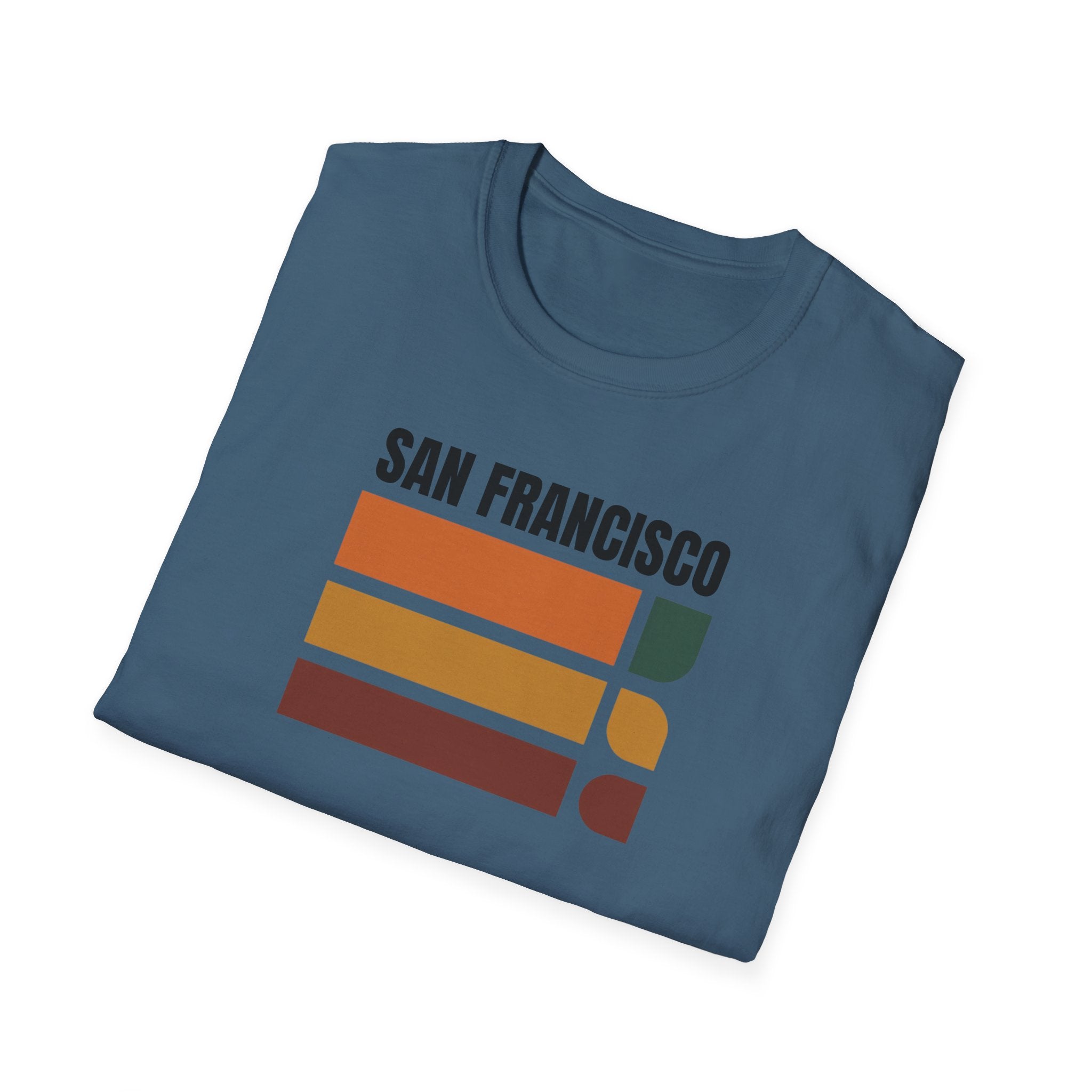 San Francisco Retro Stripes T-Shirt | Vintage City Skyline Bars