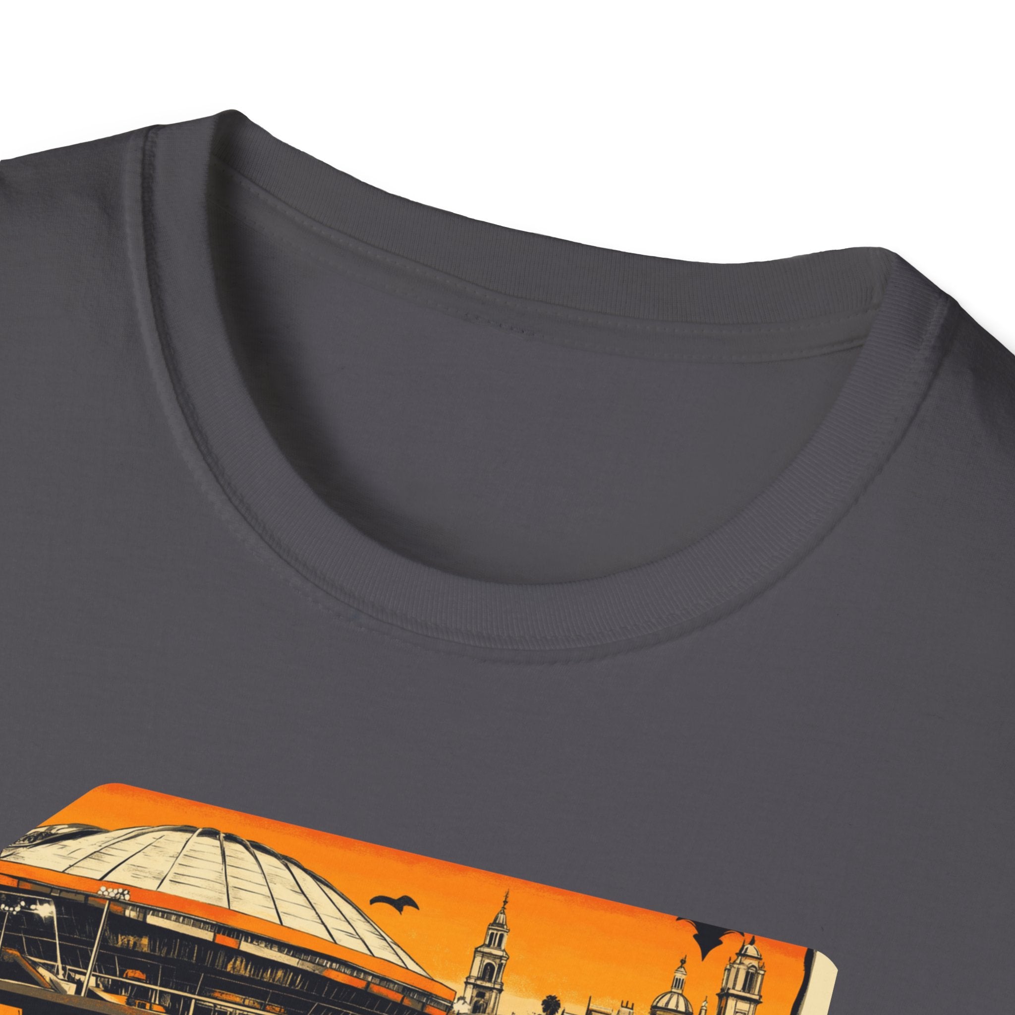 Valencia postcard skyline T-Shirt | Retro cityscape, orange sunset