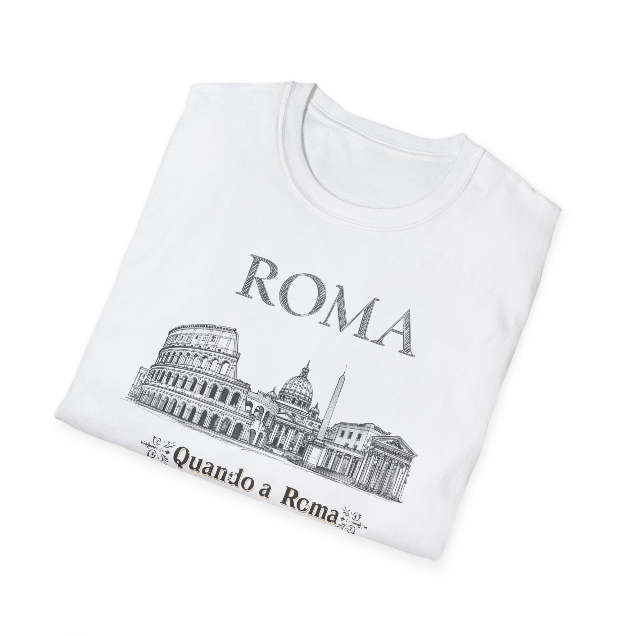 Roma skyline illustration T-Shirt | Colosseum Vatican Stencil
