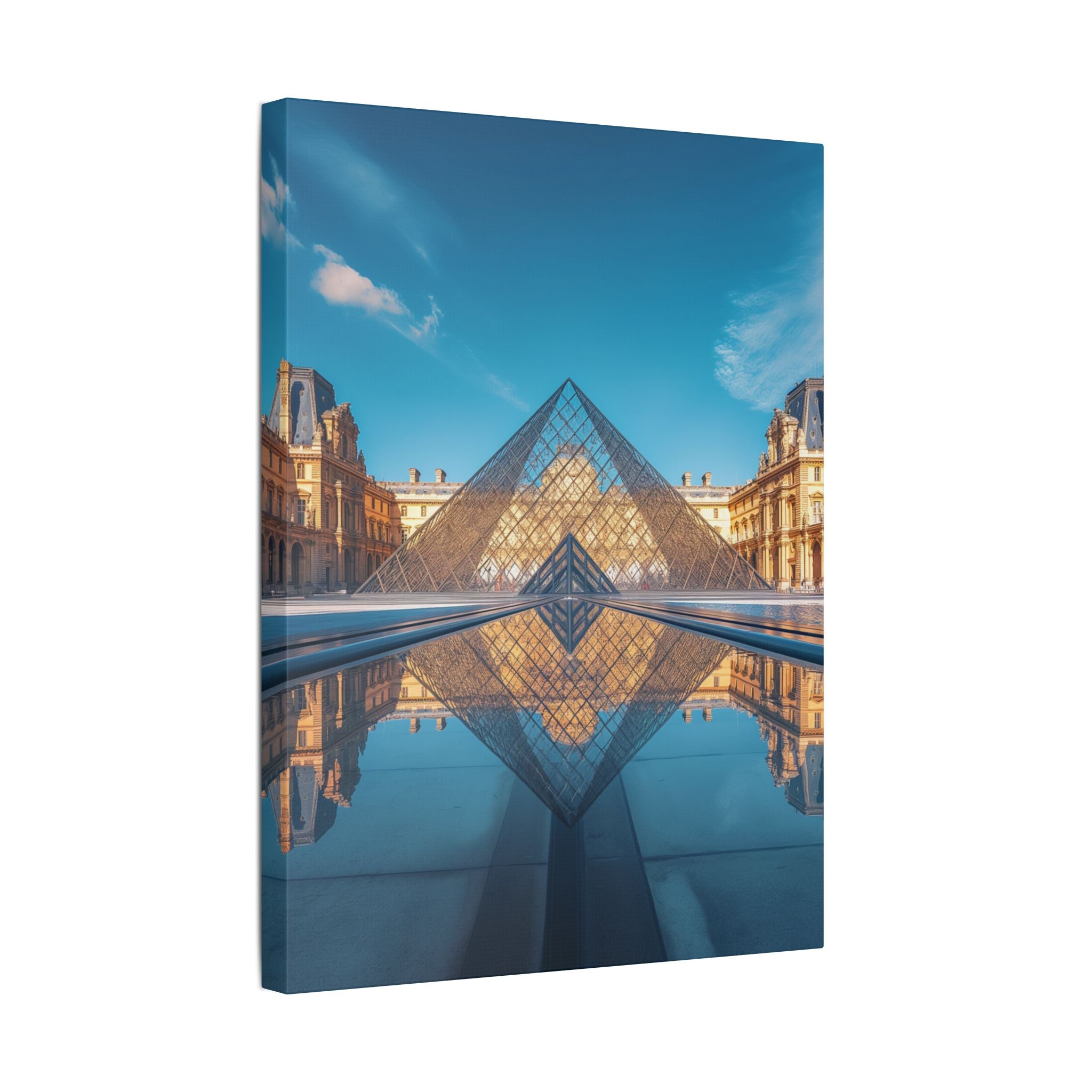 Louvre Glass Pyramid Canvas Print — Paris Travel Wall Art