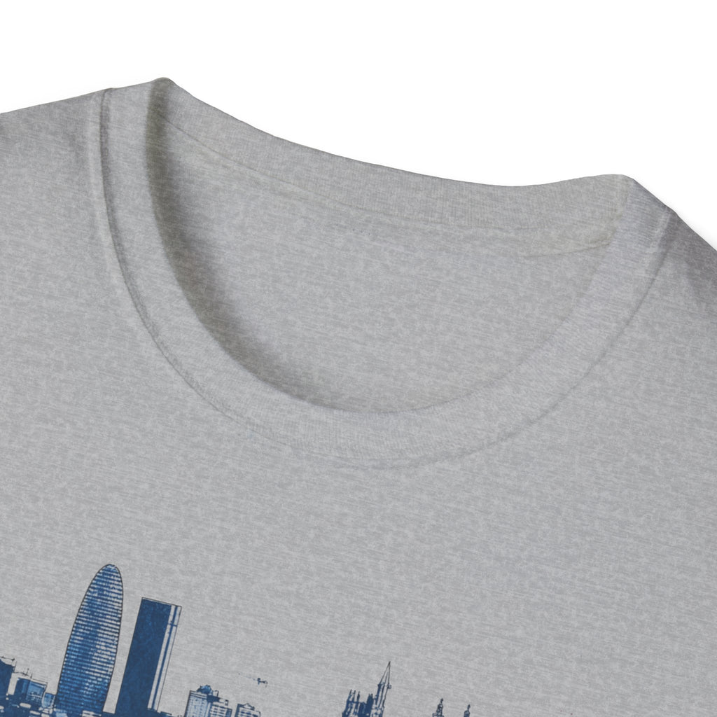 Barcelona skyline paint splash T-Shirt | Spanish city travel tee