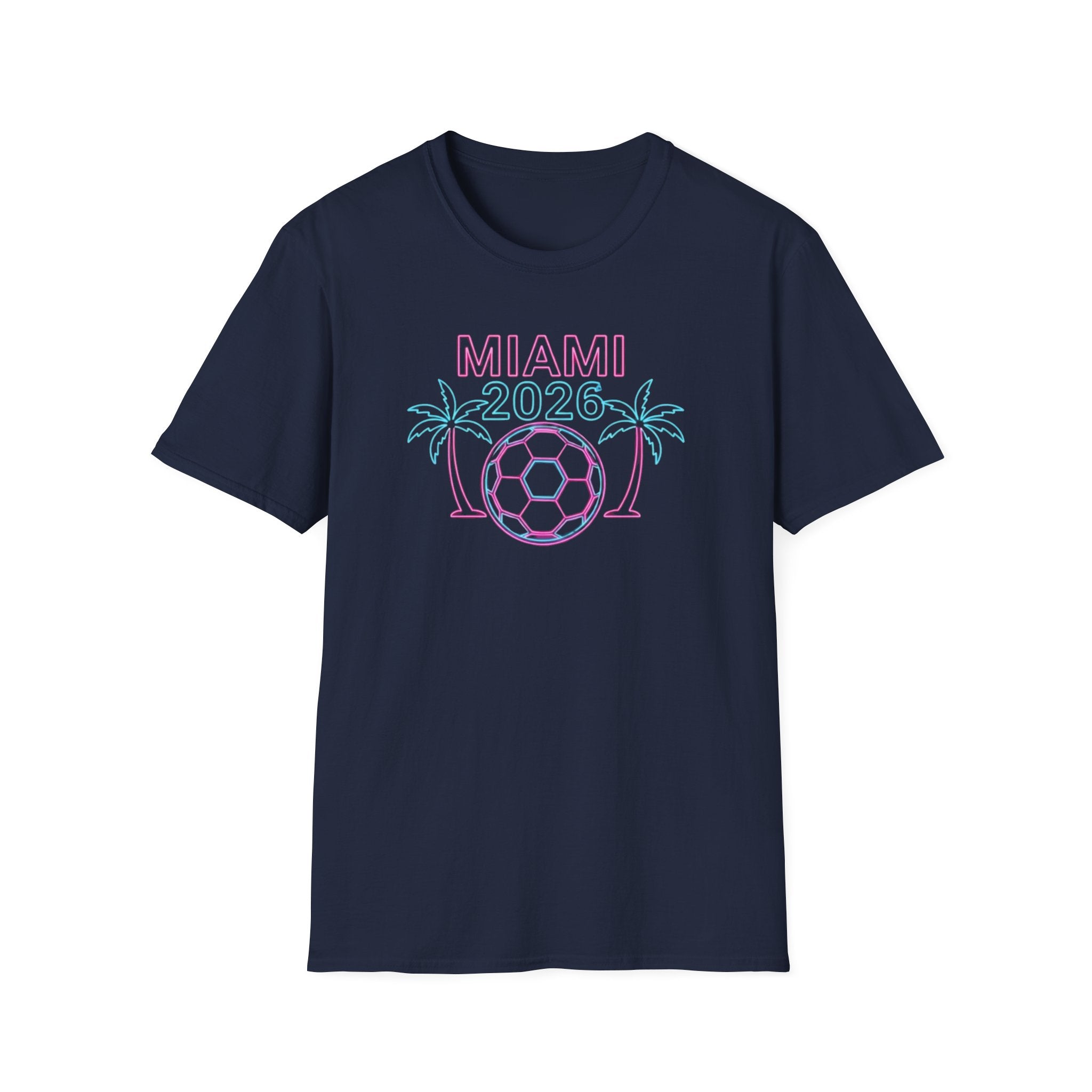 Miami 2026 Soccer T-Shirt — Neon Palm Beach Tournament Tee