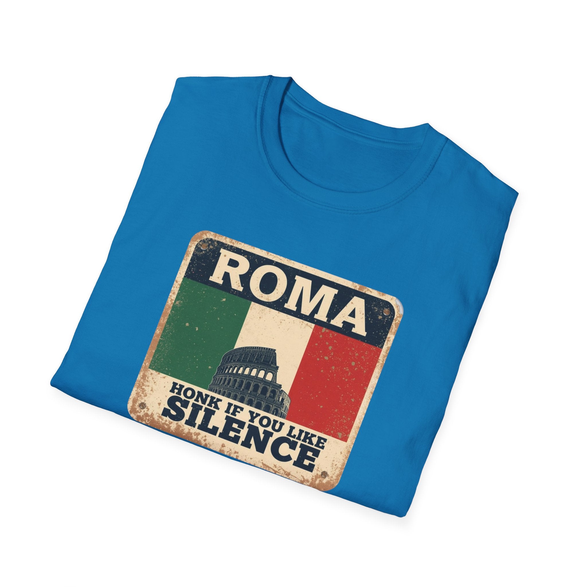 Roma Vintage Italy T-Shirt — "Honk If You Like Silence" Retro Rome Tee